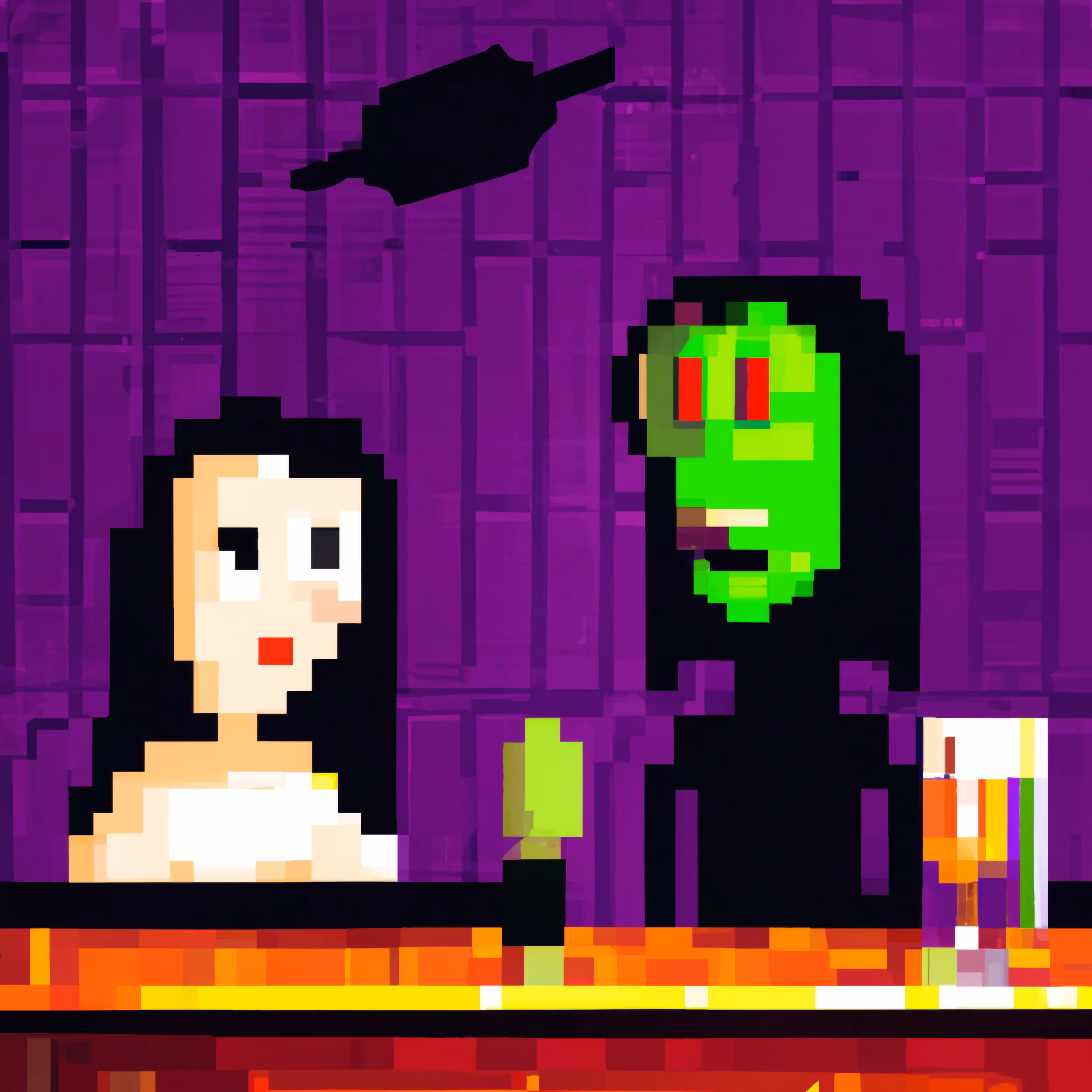 Mona Lisa Meets an Alien in a Bar #7: The Alien in Black