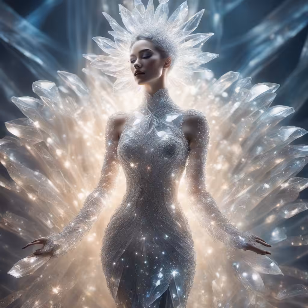 A woman made of crystal