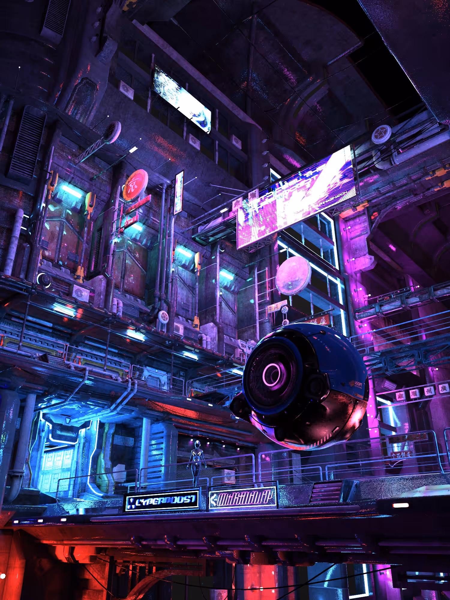 Neon night in a cyberpunk city