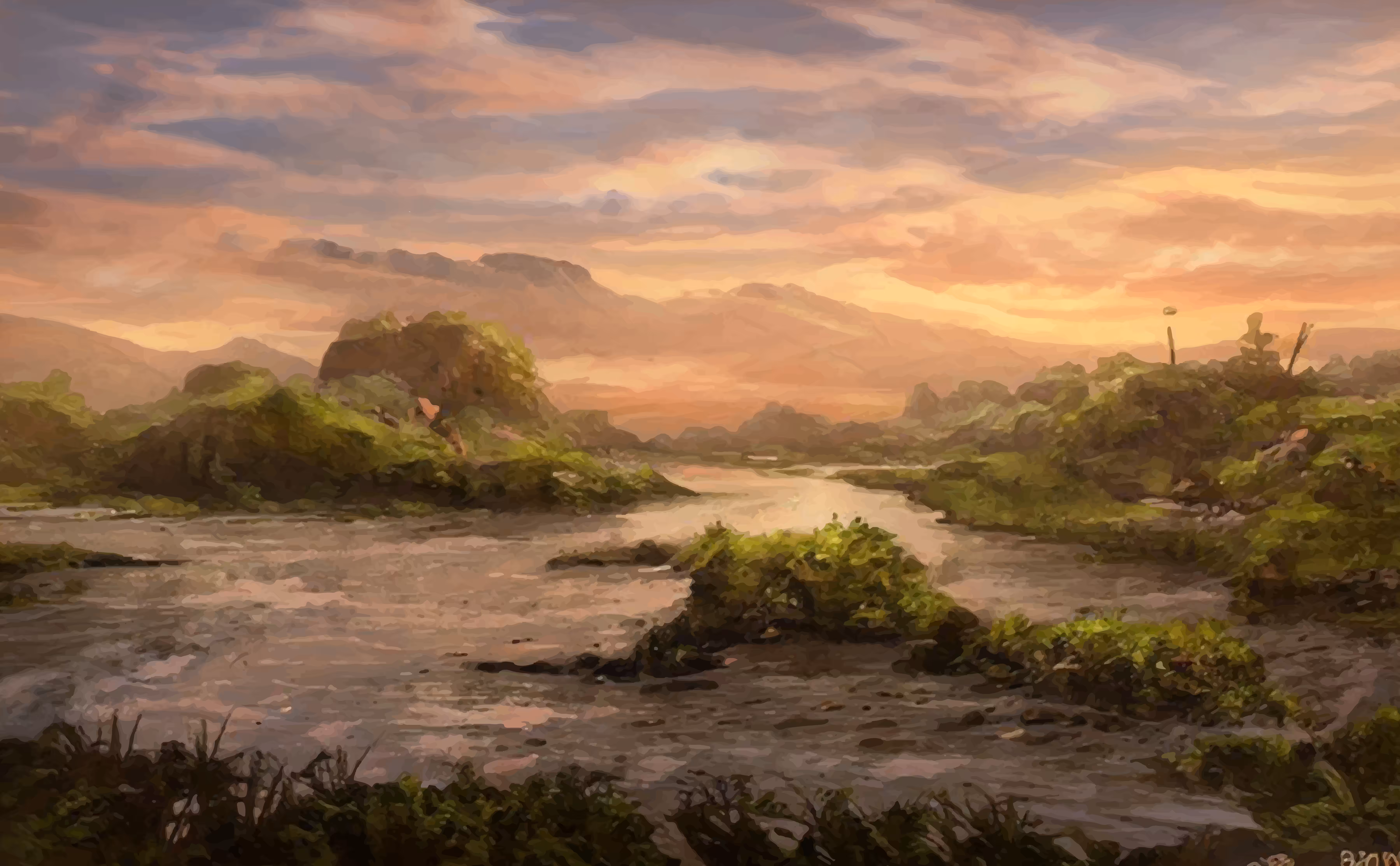Sunset at the river