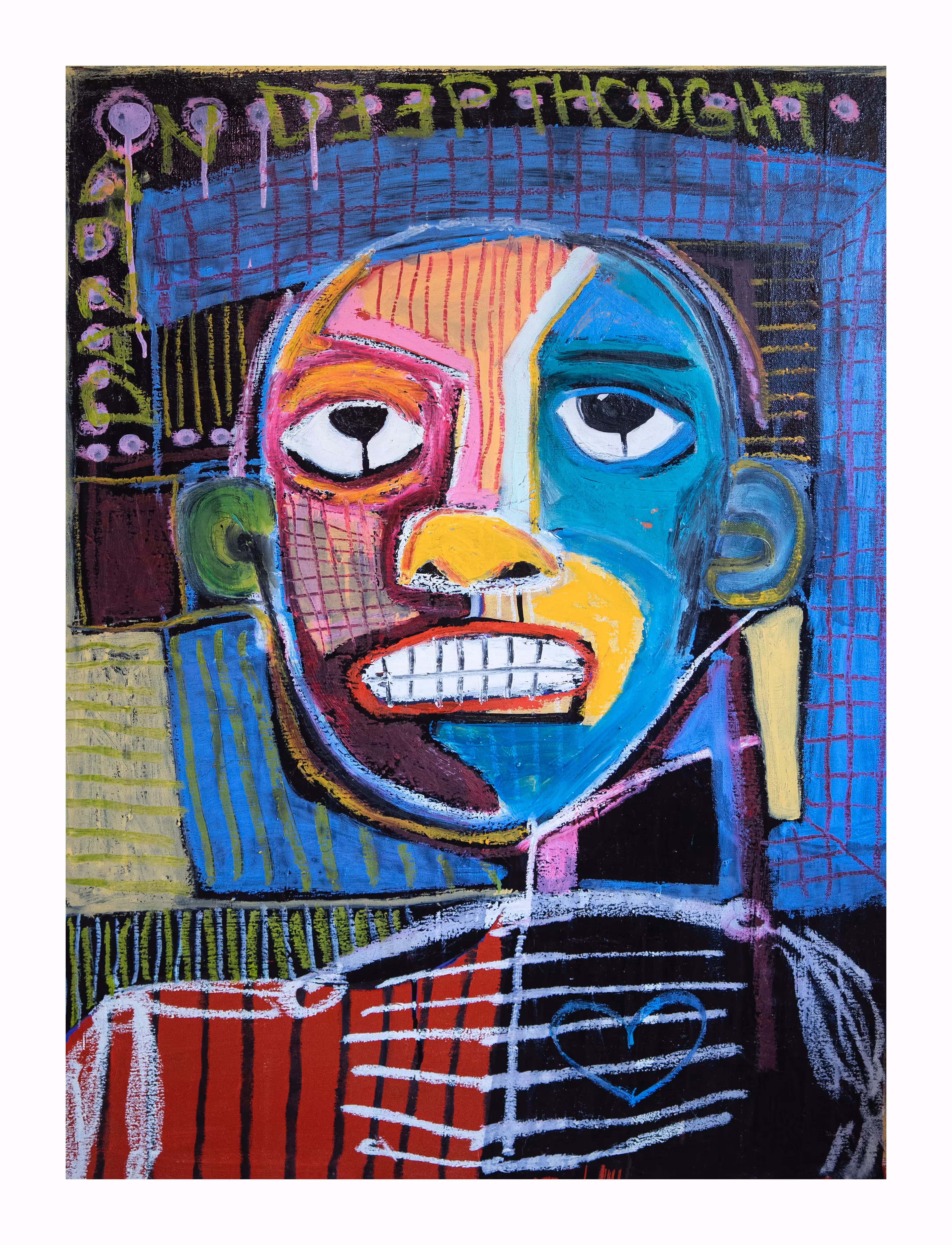 "DAZED n DEEP THOUGHT" oil stick on 24x36" canvas 