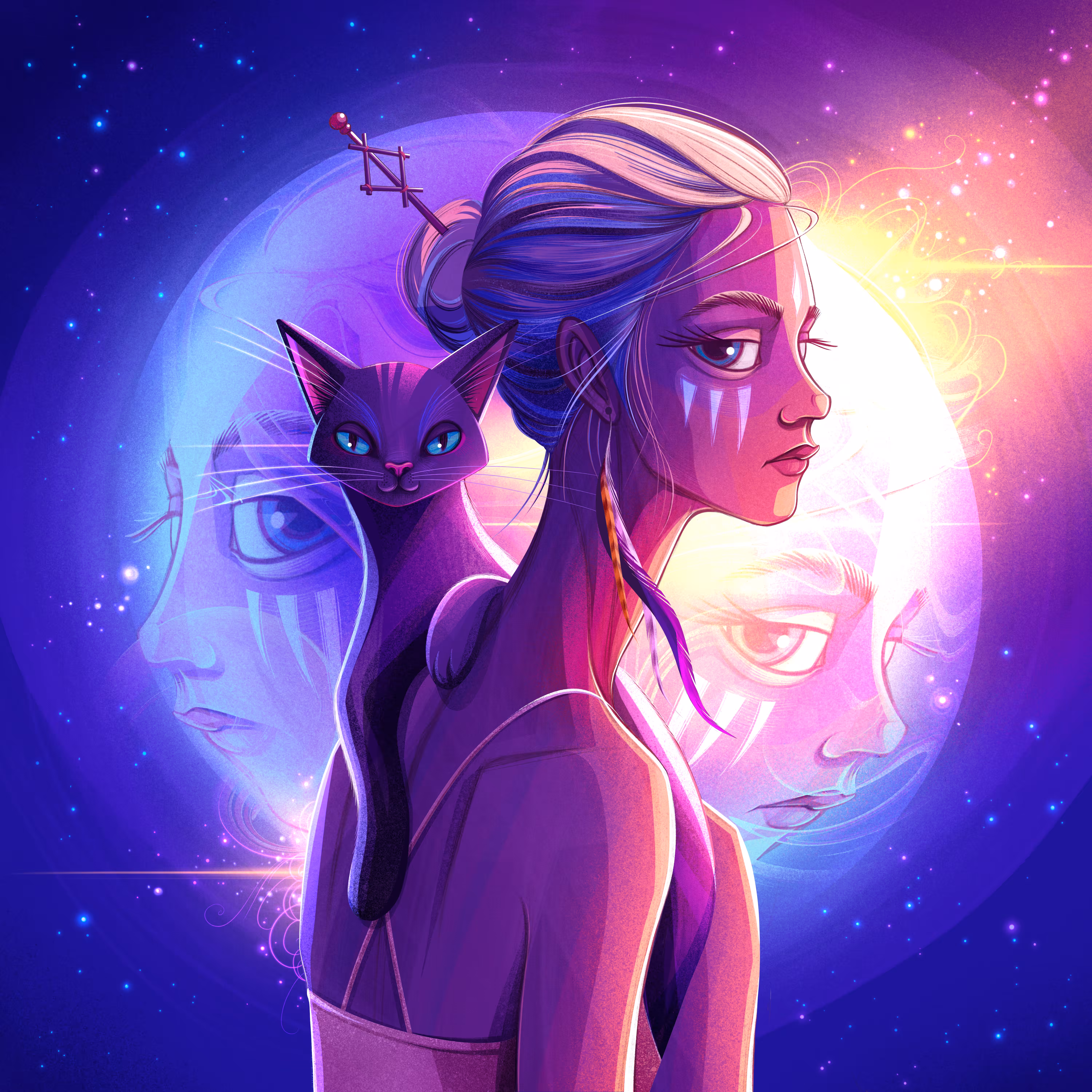 Lady with cat