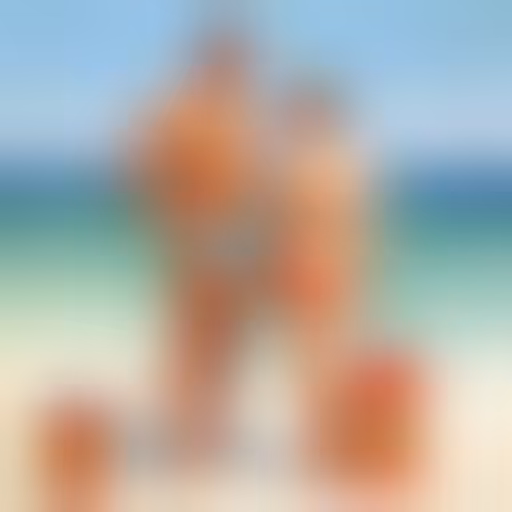 Emmanuel et Albertine en maillot de bain