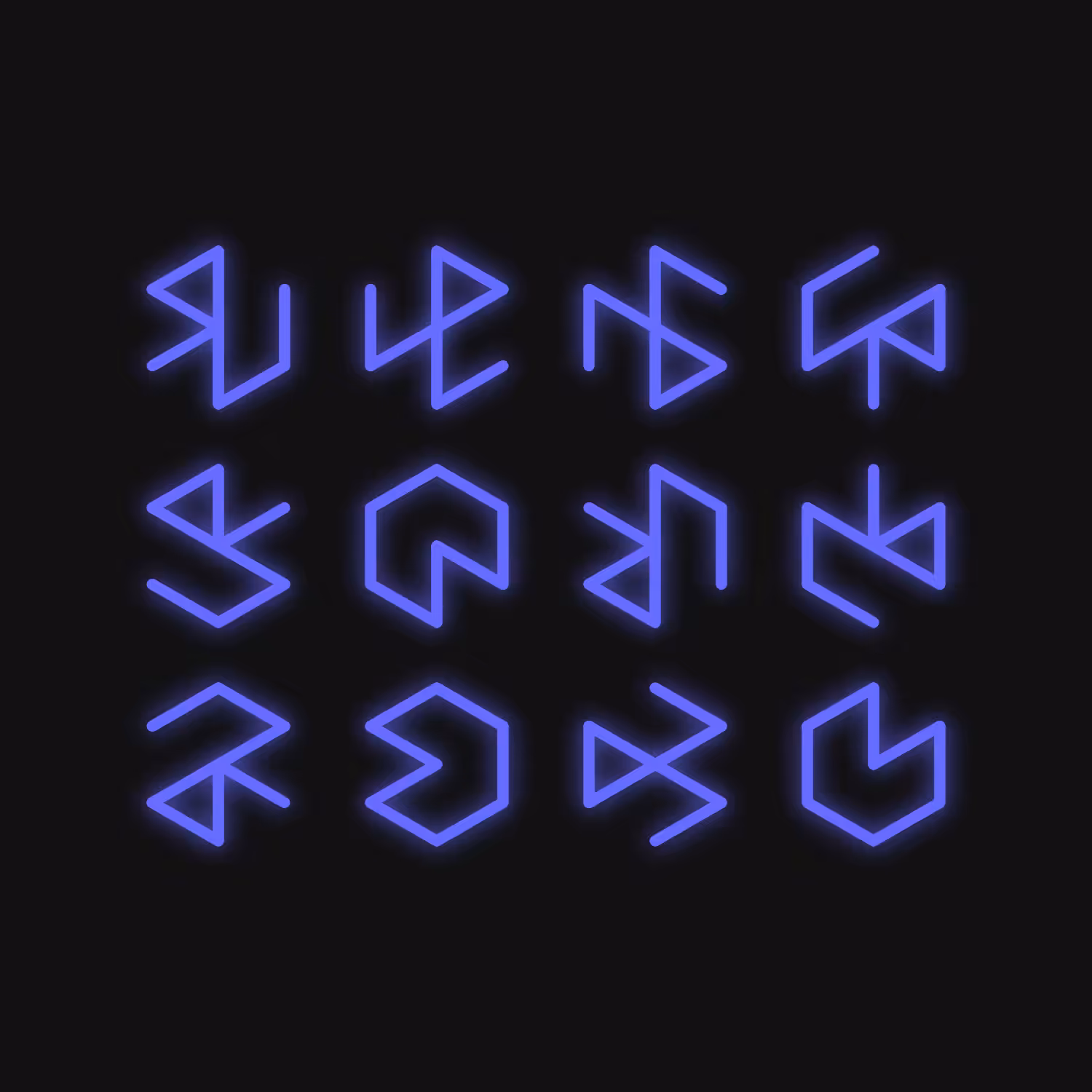 Neon Cubes (Blue)