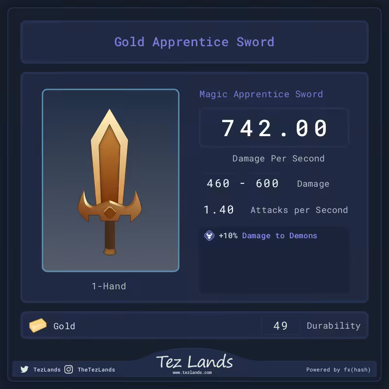 Tez Lands - Apprentice Sword #7