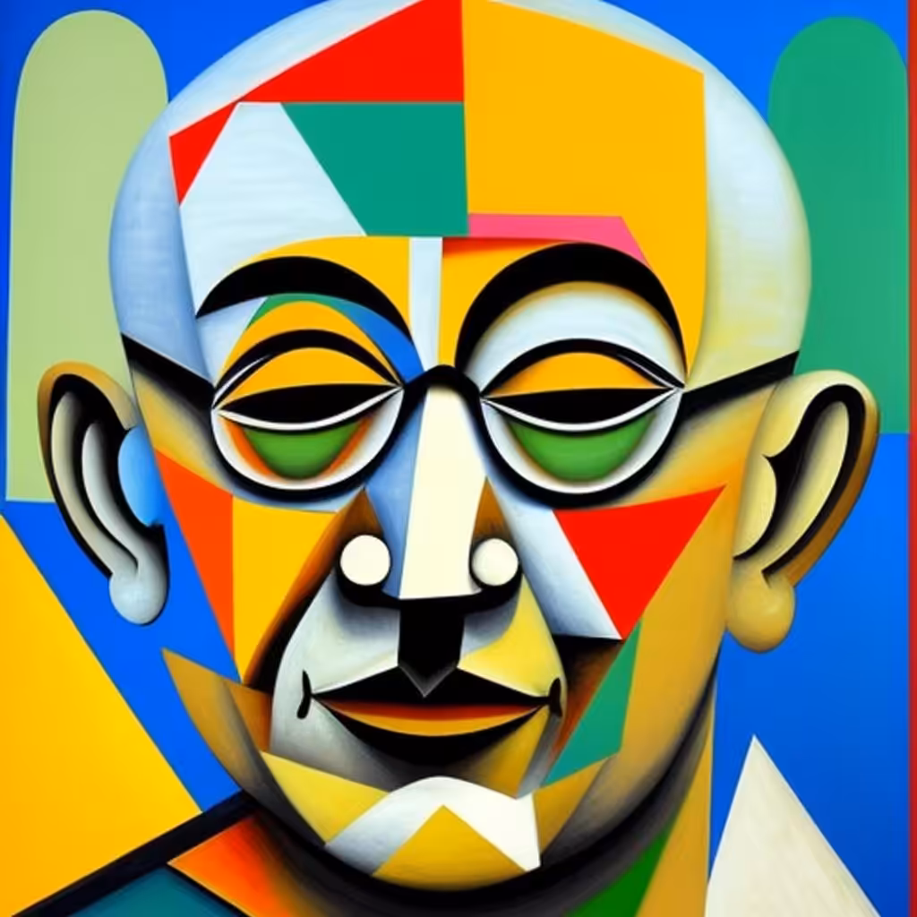 Cubist #92 (Gandhi)