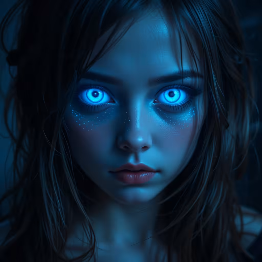 Her blue eyes in the darkness 🩵