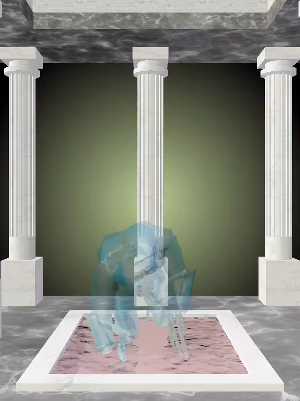 The Fading Crawling Aqua Green Man #4184