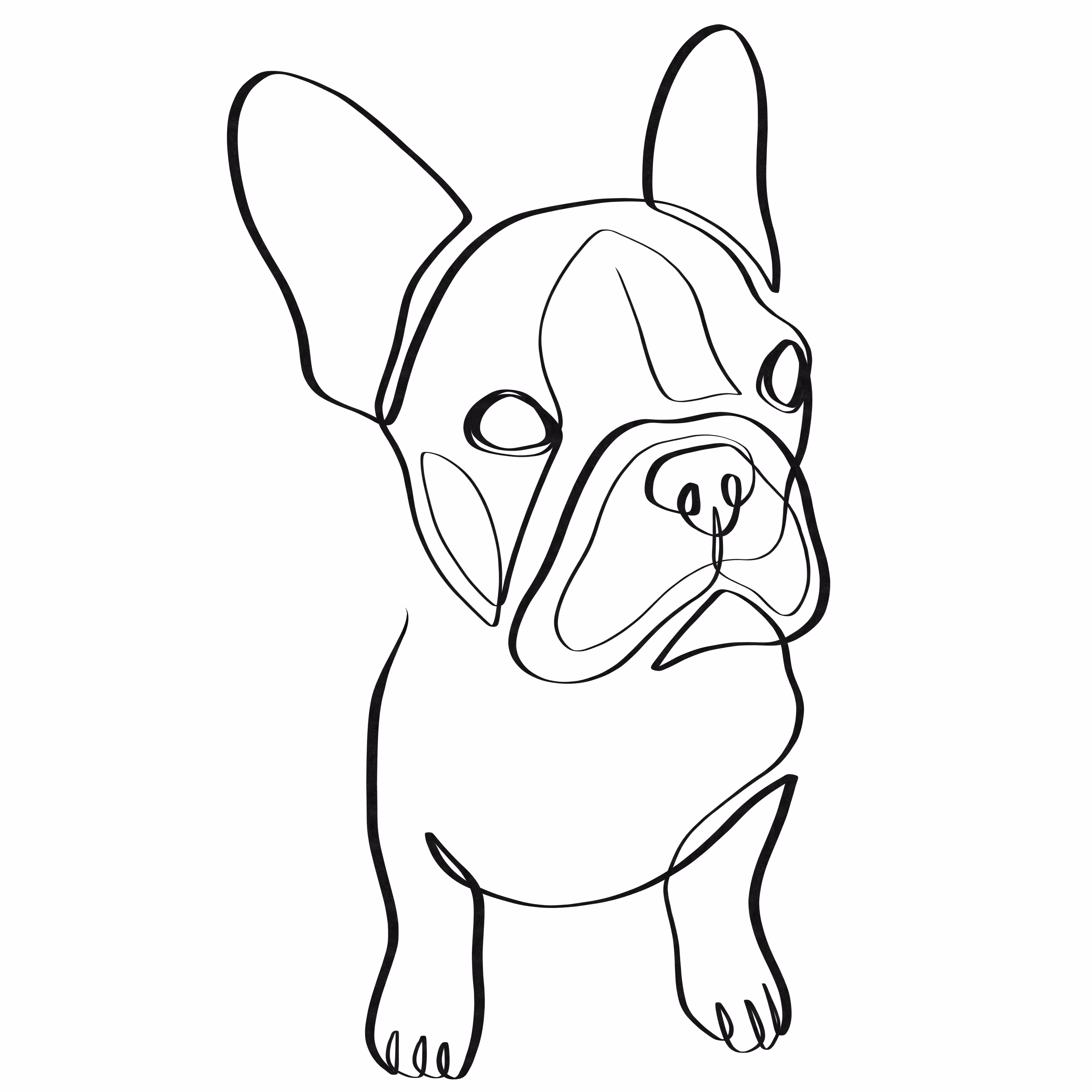 French bulldog puppy one line art #3