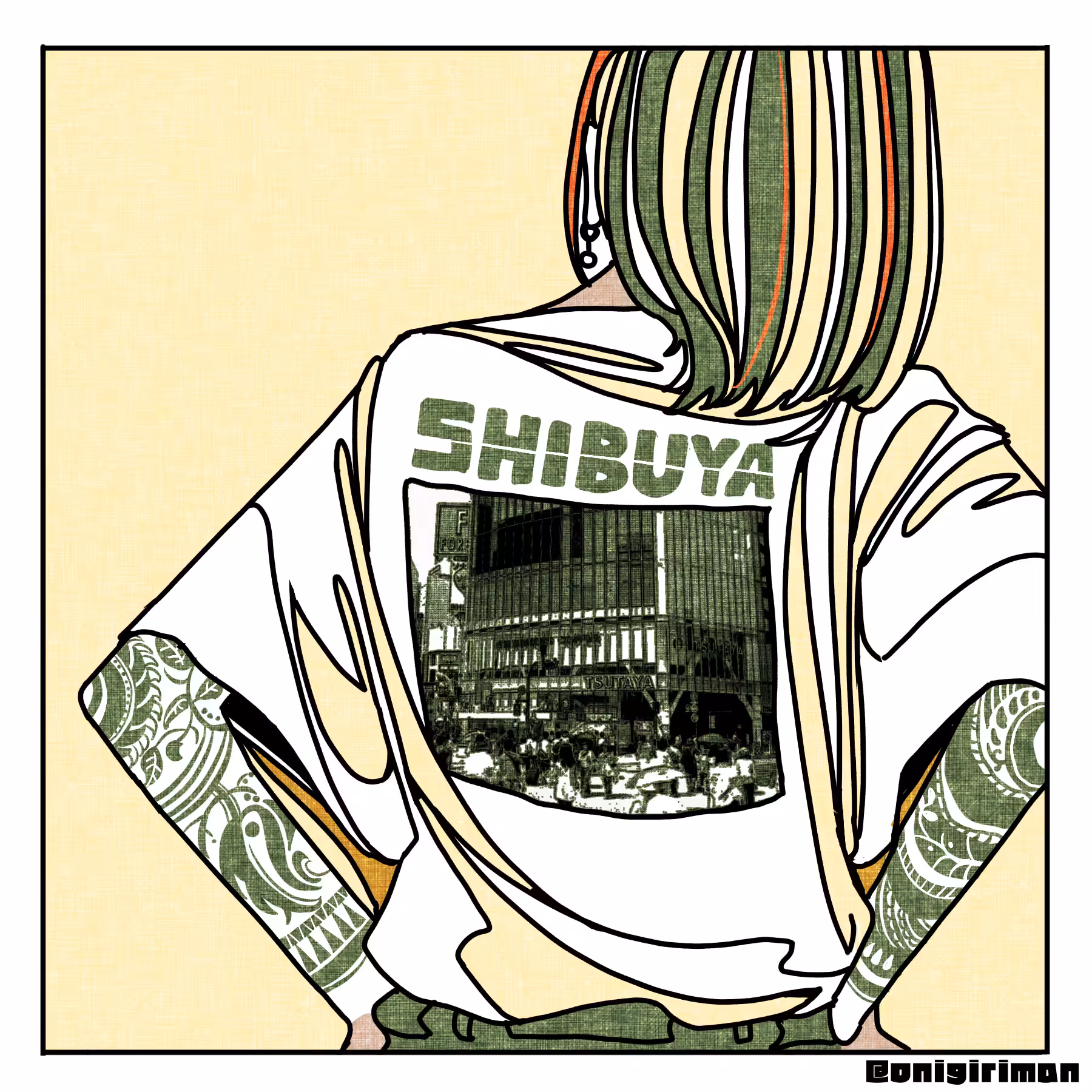 Shbuya girl colored from ancint JAPAN
