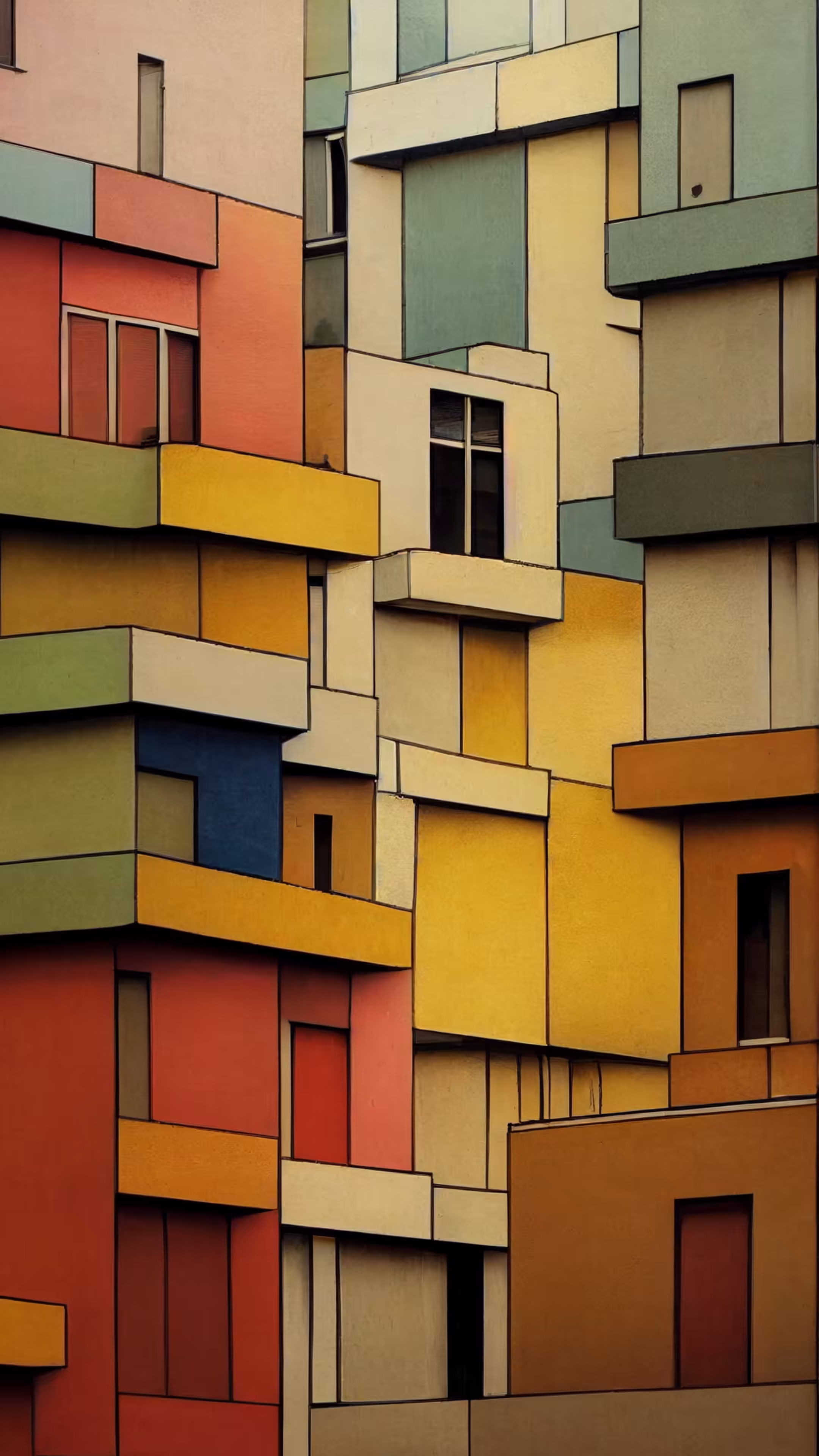 ville de couleur - jaune/bleue