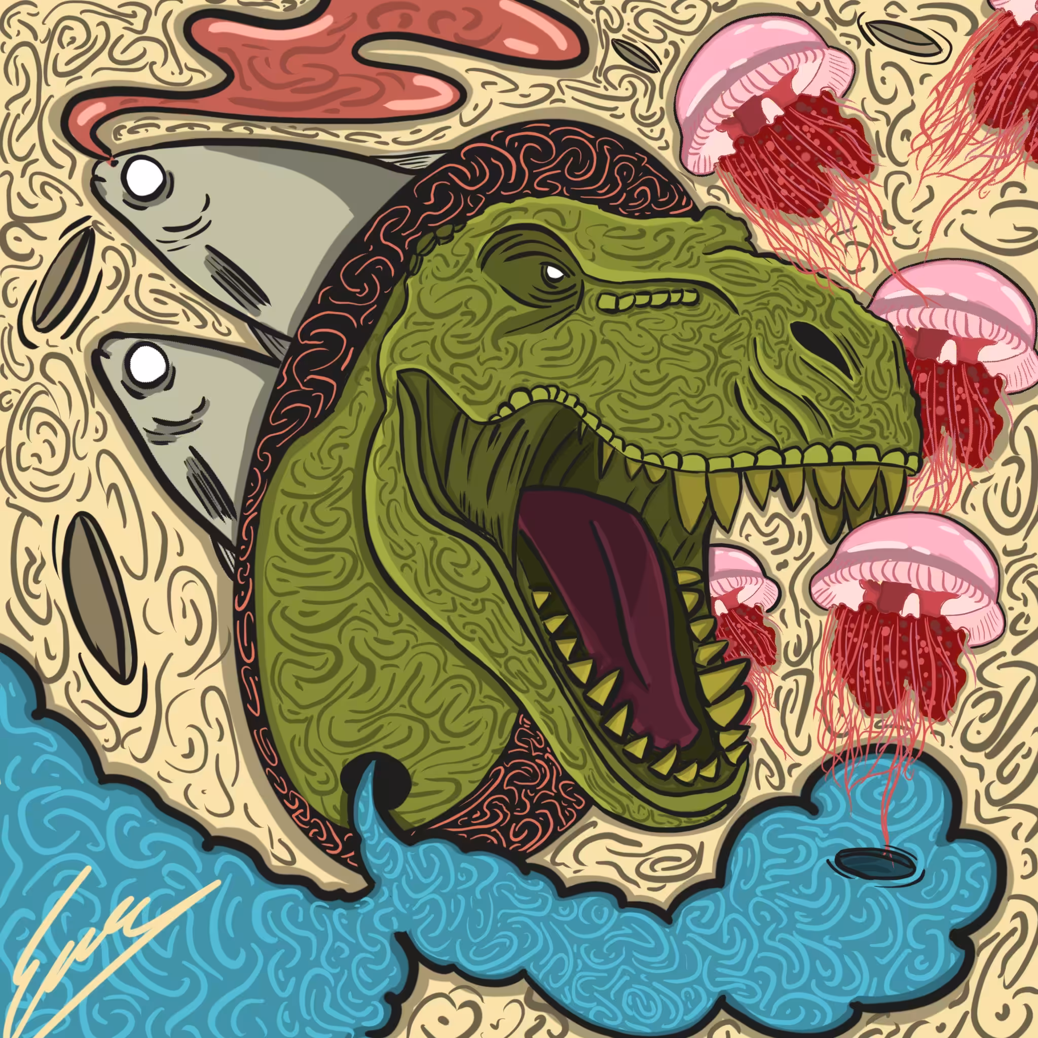 Dinosaur In Rage