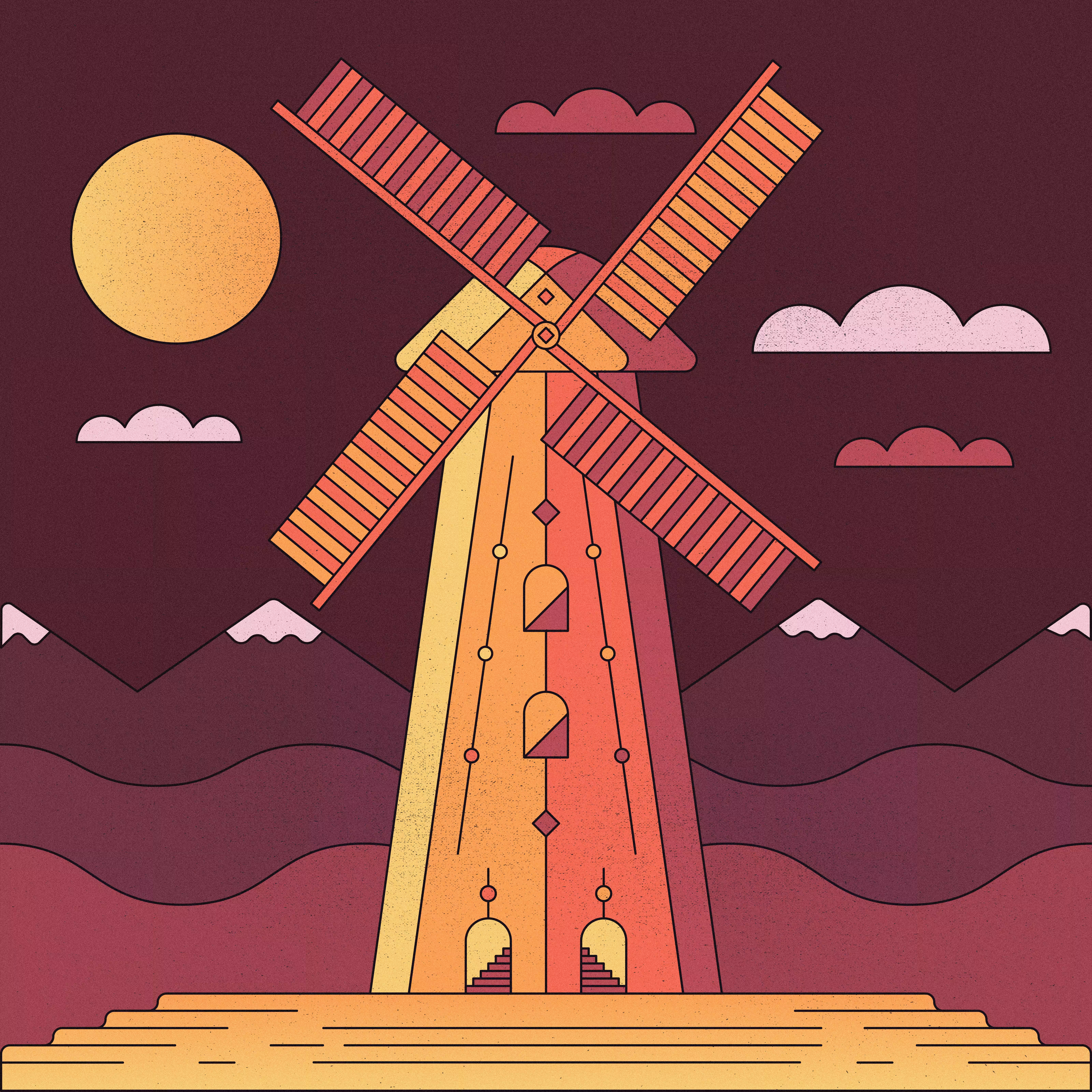 Windmill and Sun