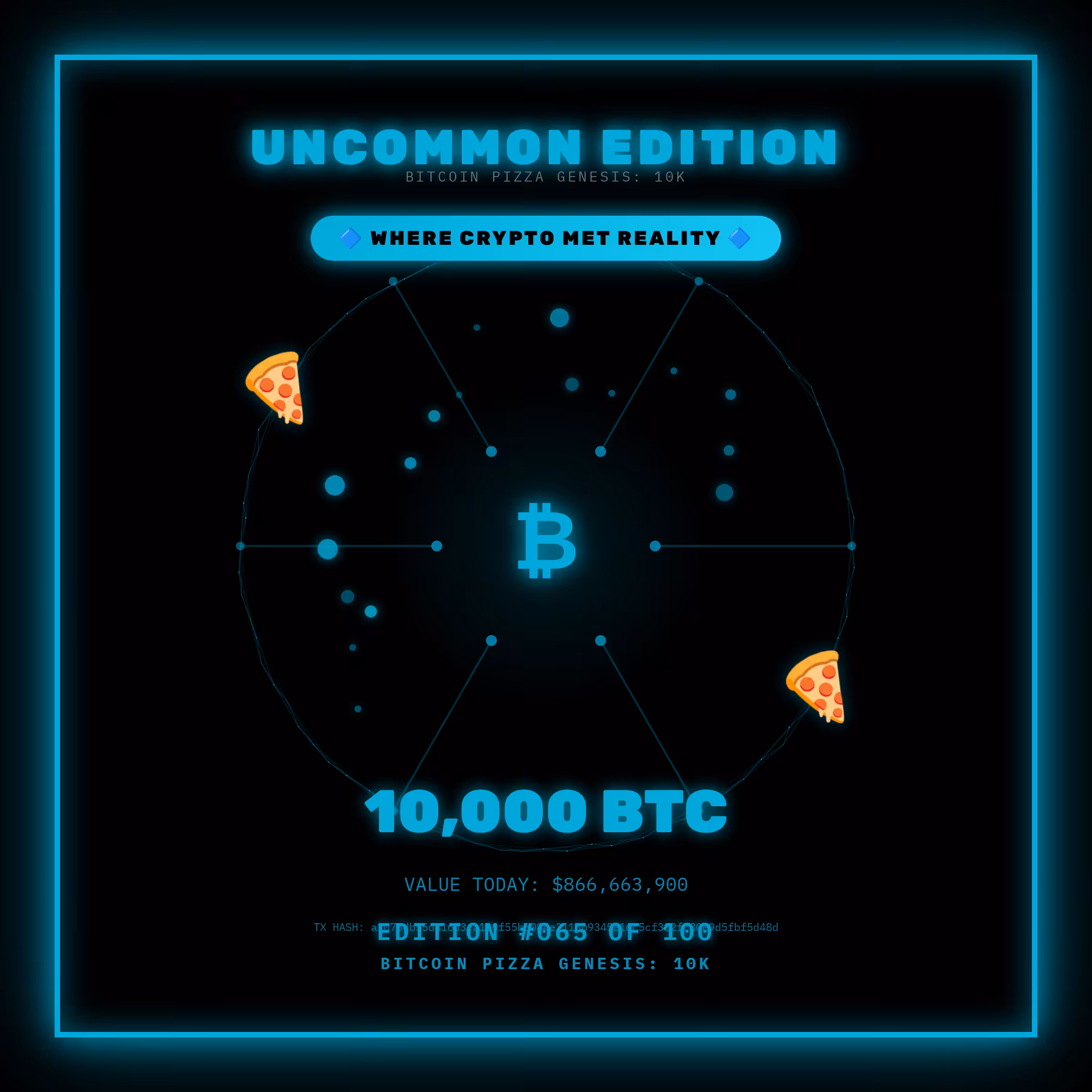  Bitcoin Pizza Genesis: 100 - UNCOMMON #065
