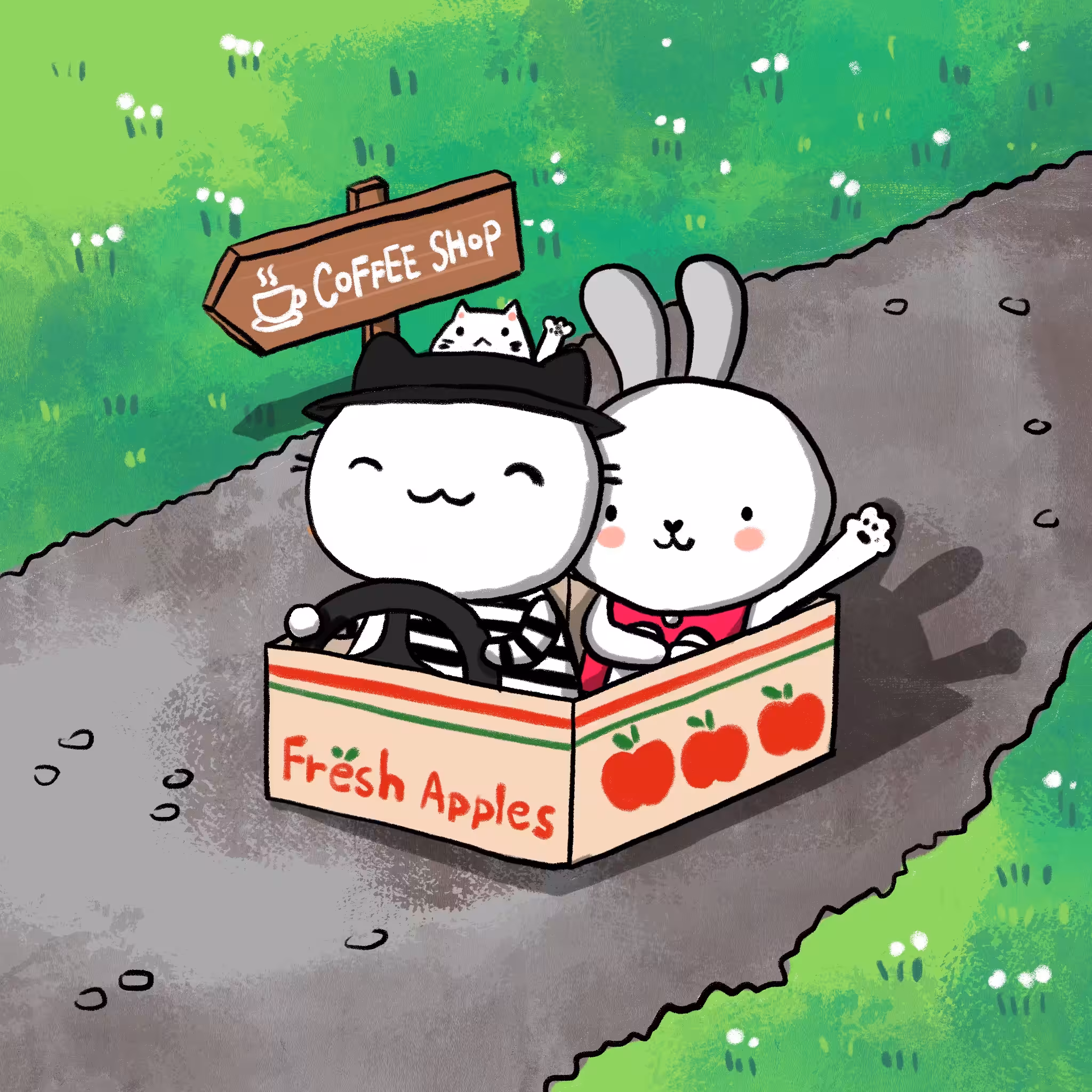 The way to the coffee shop