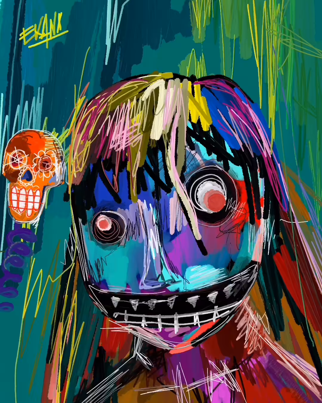 crying horror face (halloween series)