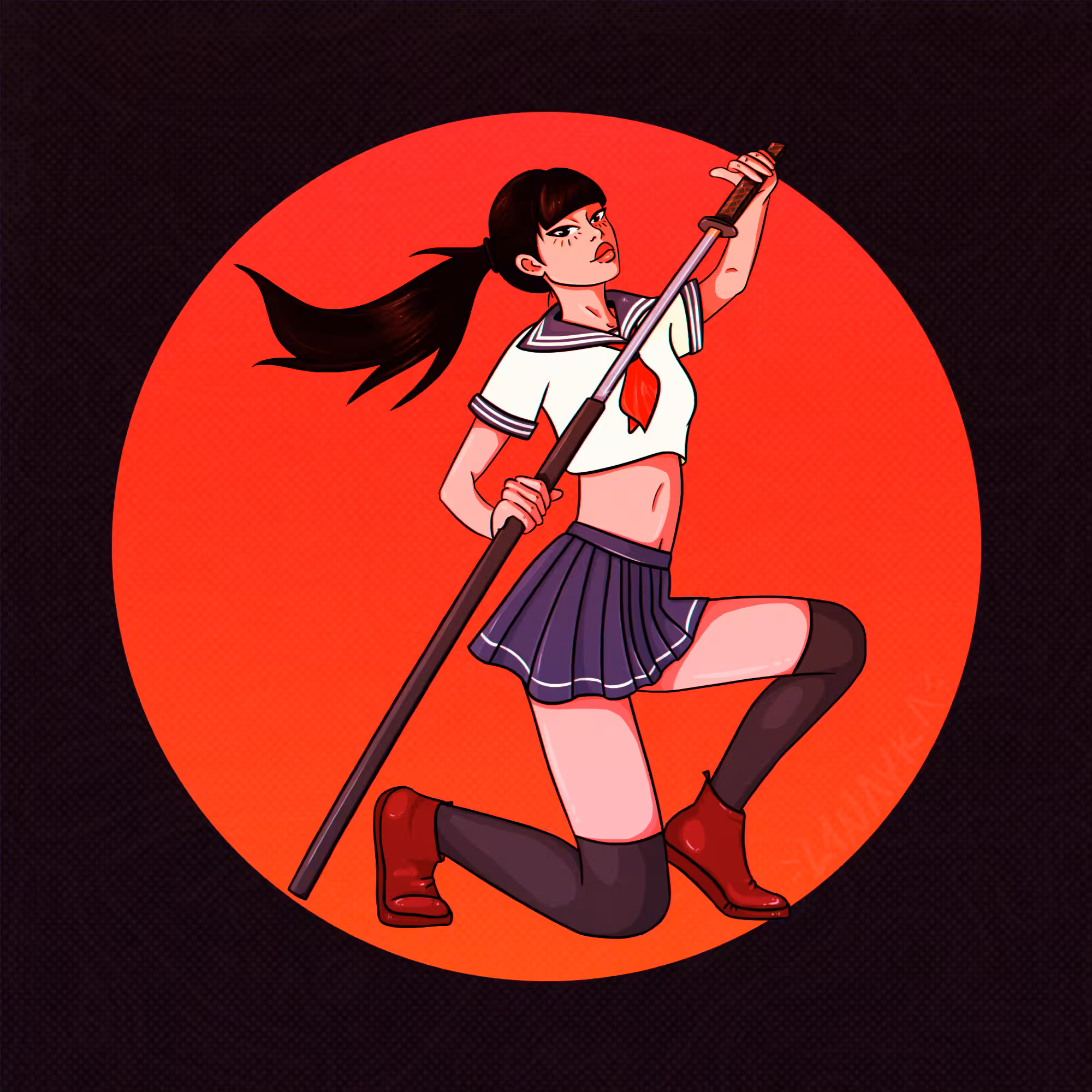 girl with a katana