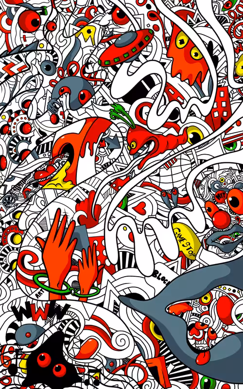 Black and White and Red all over