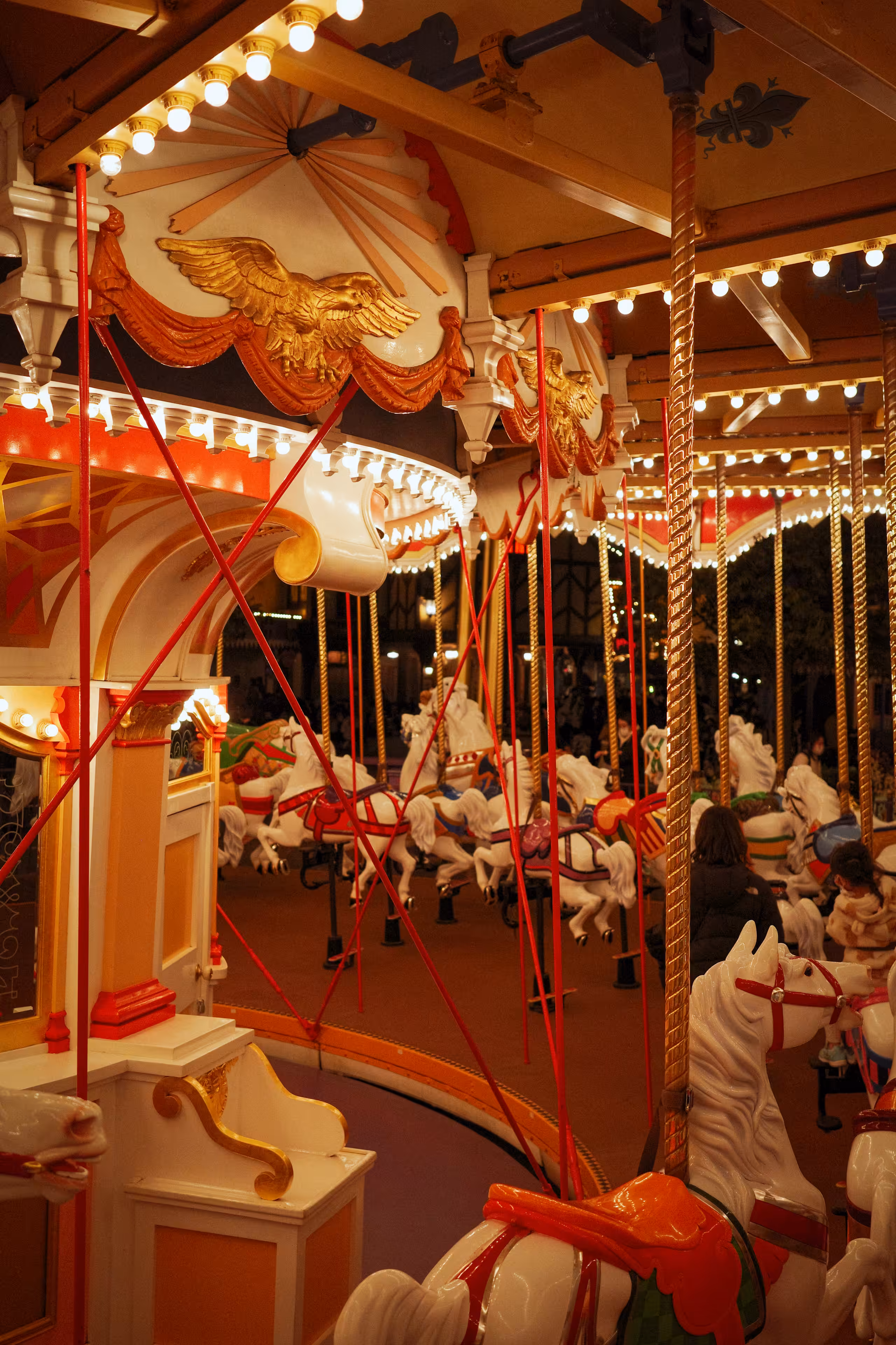 Merry-go-round, at a theme park.