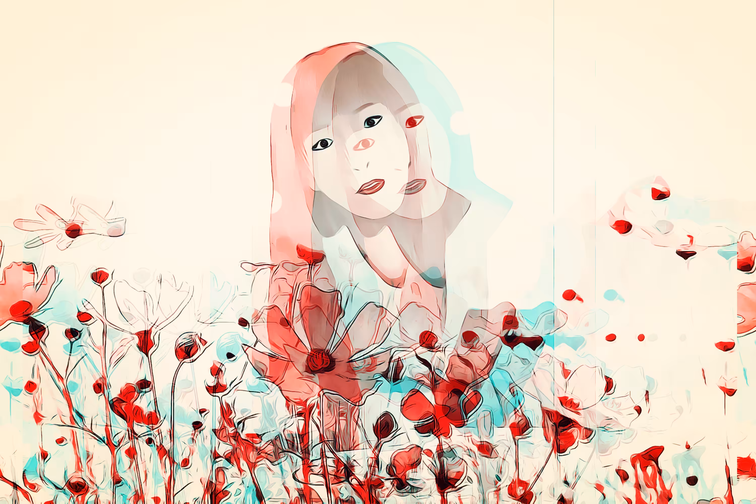 Girl and flower
