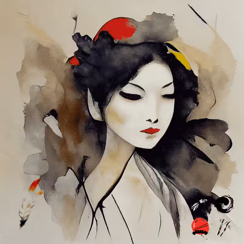 Geisha and feather #13