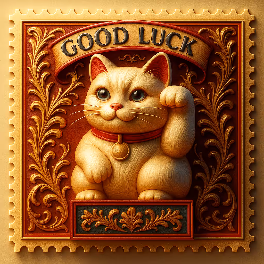 Maneki Neko – Good Luck Stamps