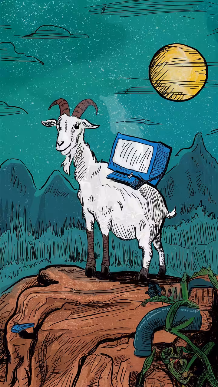 AI and Goat on a Mystic Travel 