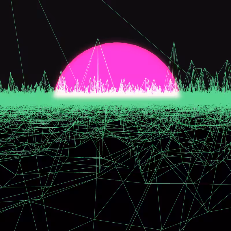 Generative Retrowave Field #107