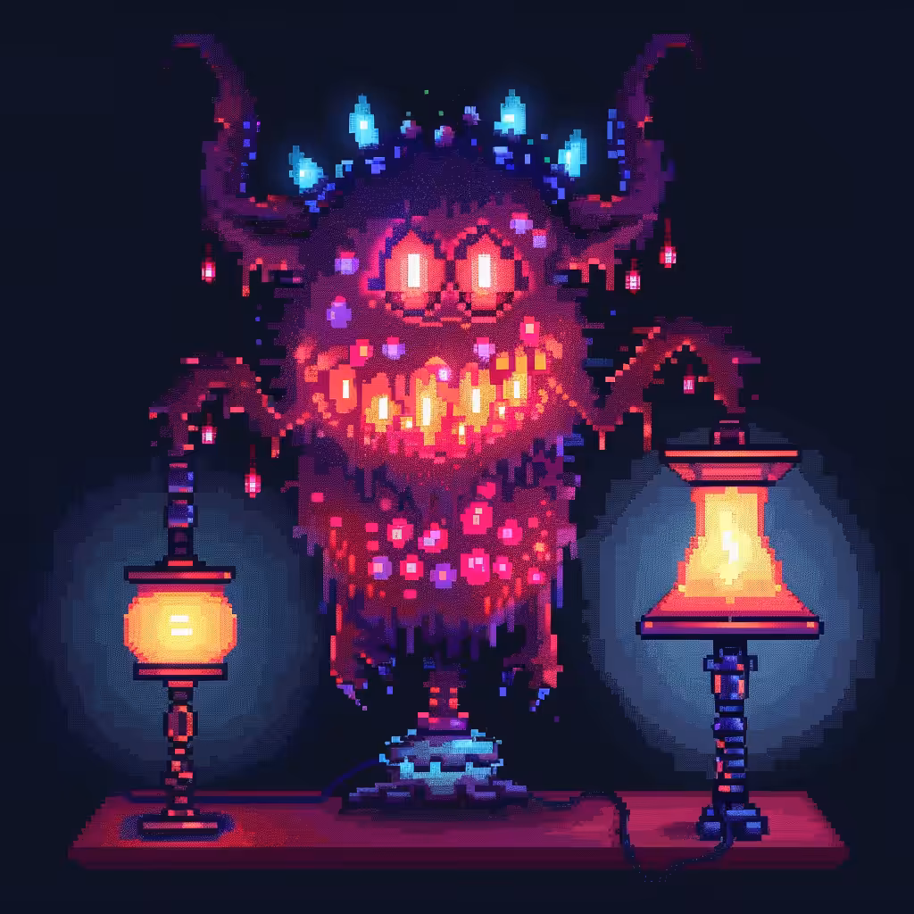 Neon Lamp Monsters on Base #7