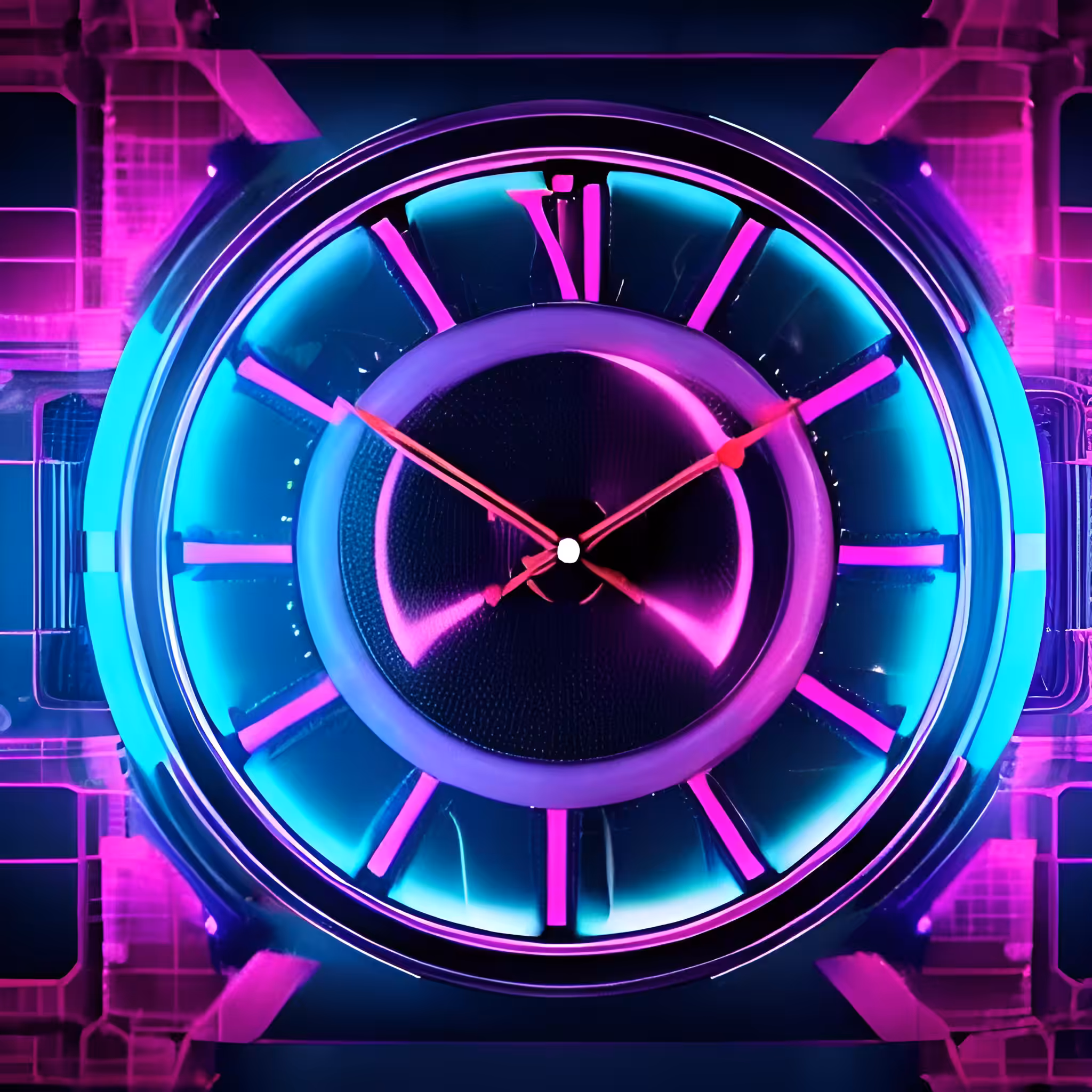 Neon Art: Clock