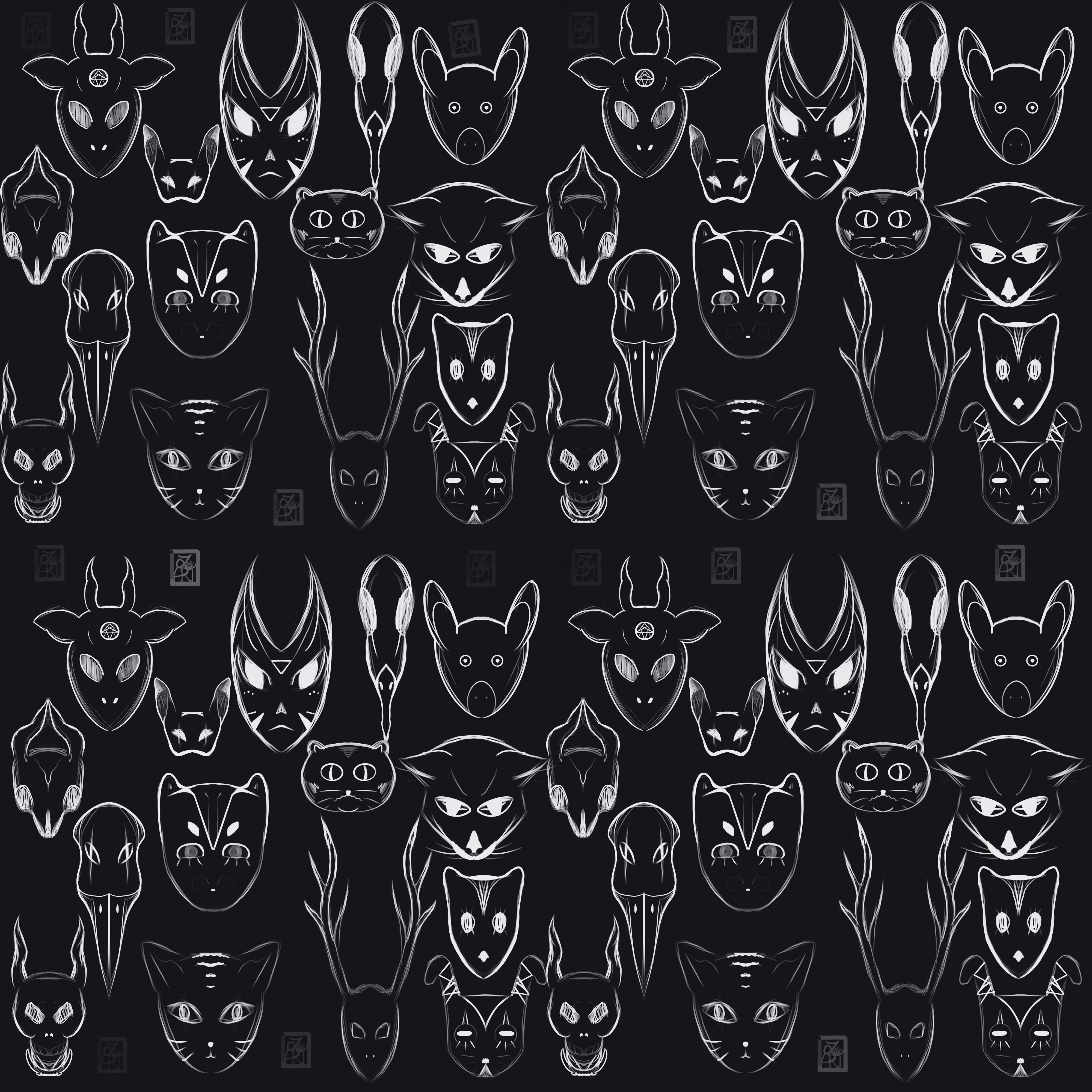 Black and White Trippie Crypto Pattern 