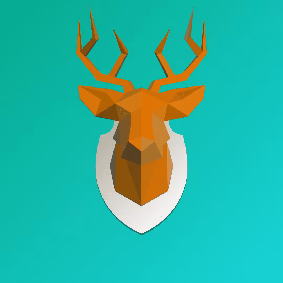 Orange_turquoise_Deer_on_my_wall