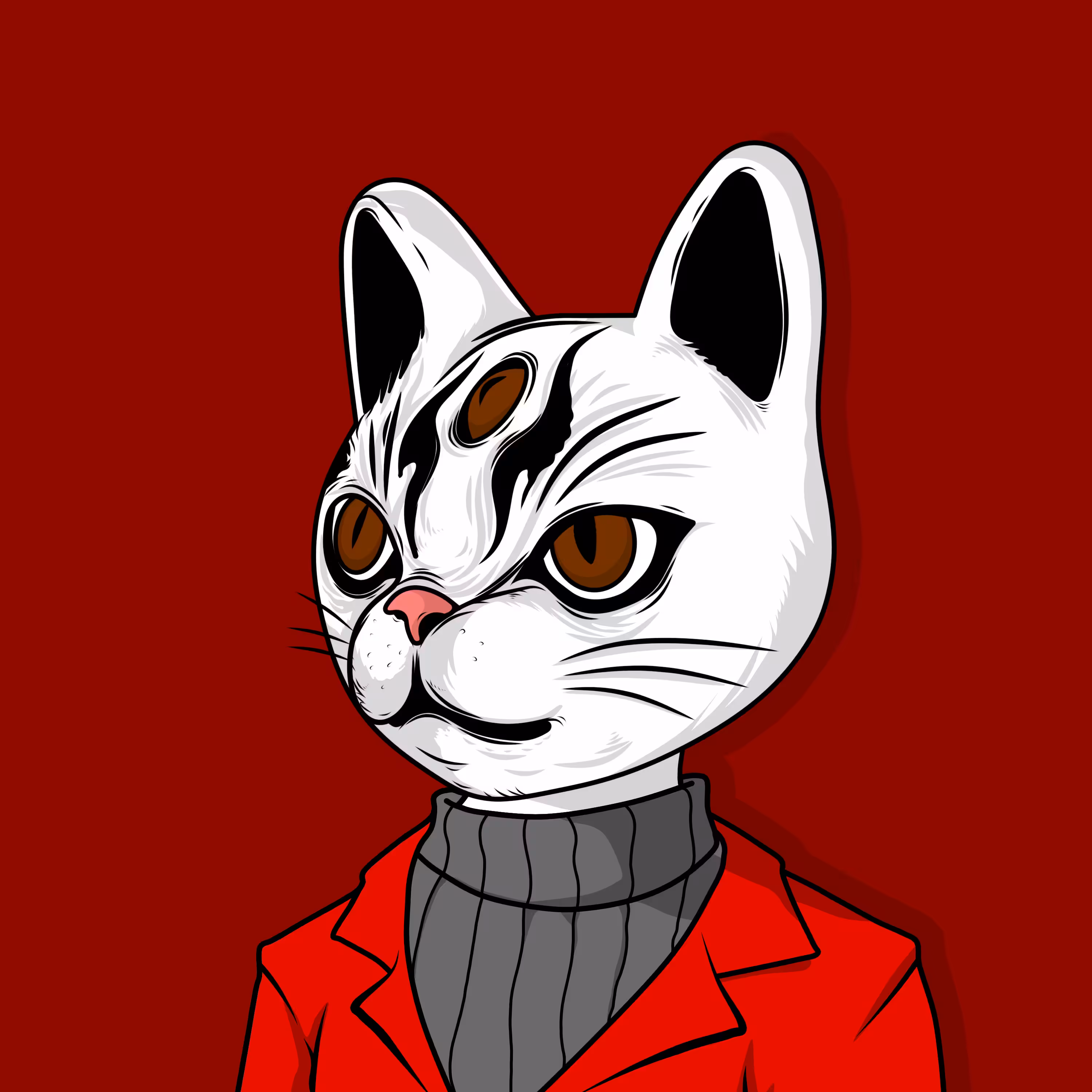 Sangan Neko Red Coat