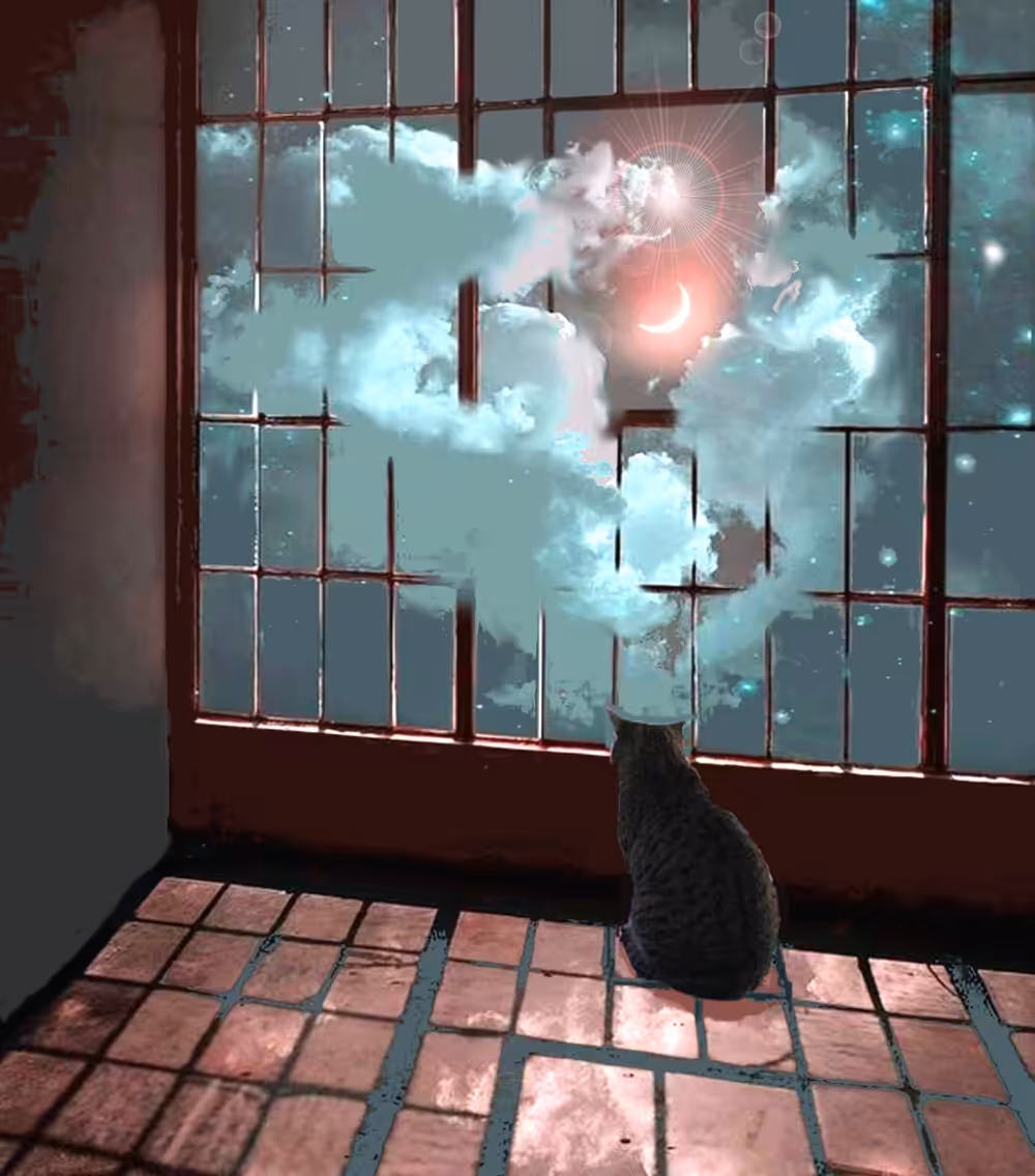 Cat Pi Pondering Unusual Glow