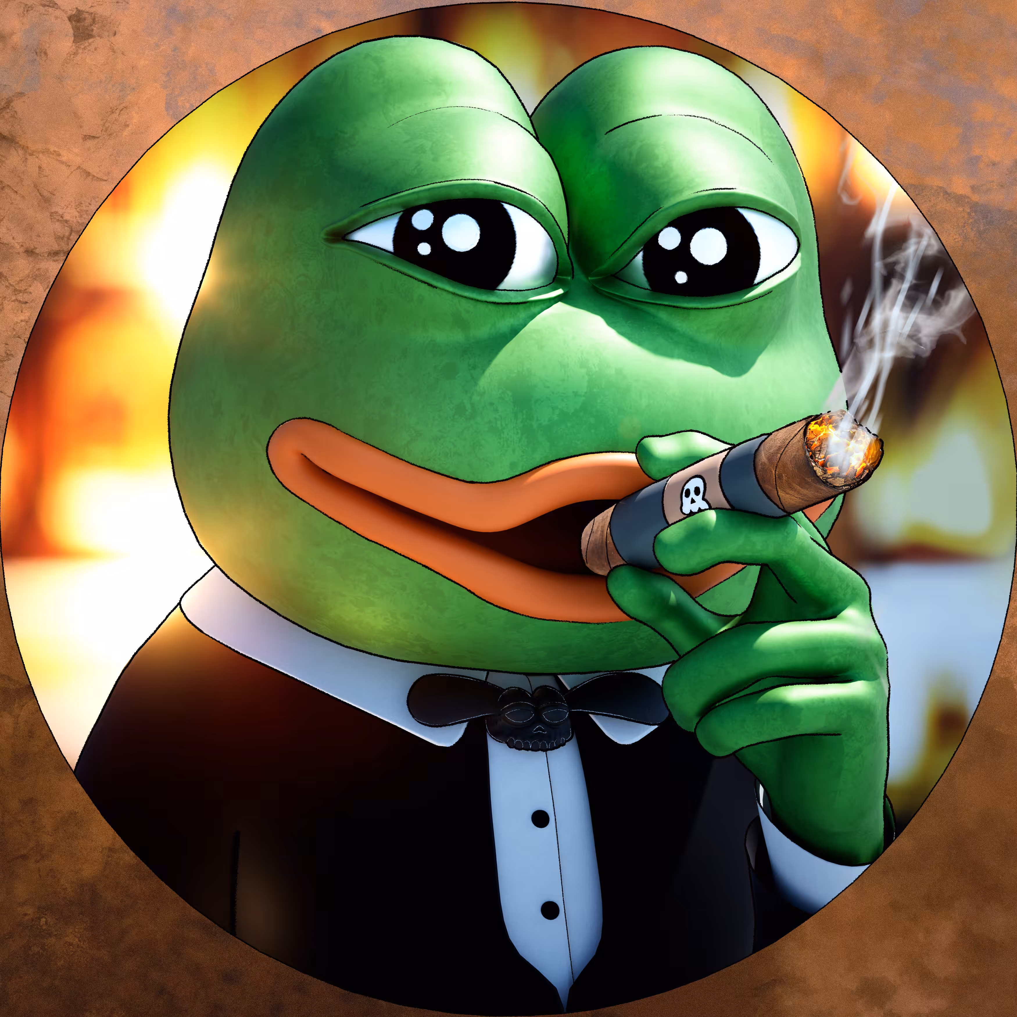 SMOKING PEPE SKULL