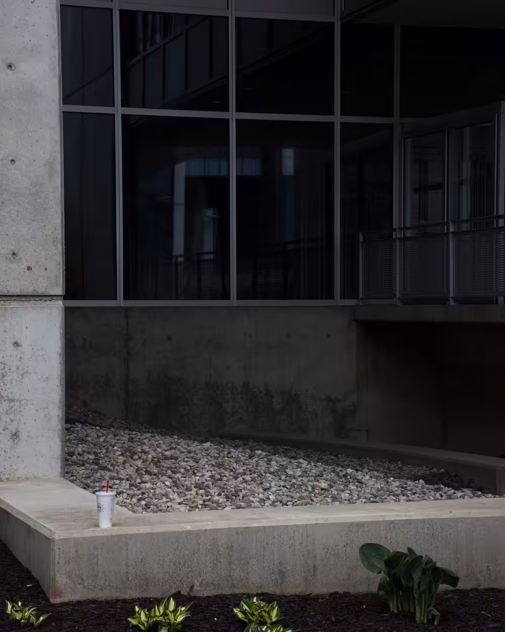 glass, rock, and plastic