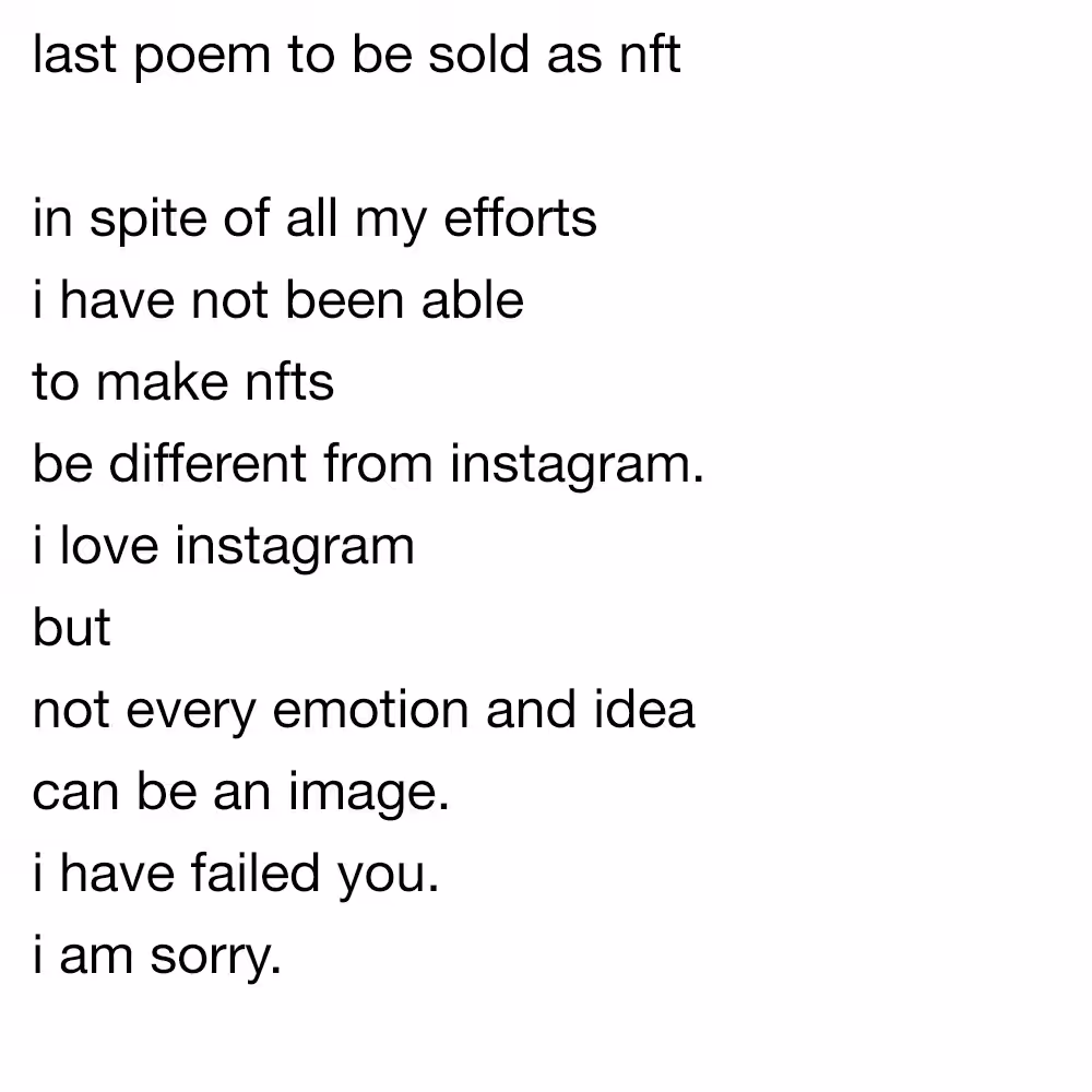 last poem to be sold as nft