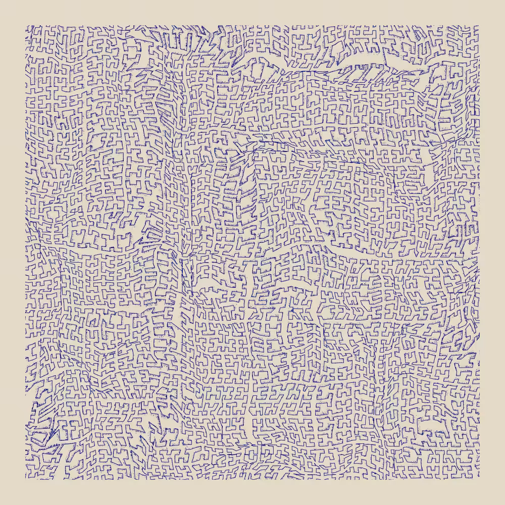 Different... 2026: Hilbert curve & flow field  experiment sketch