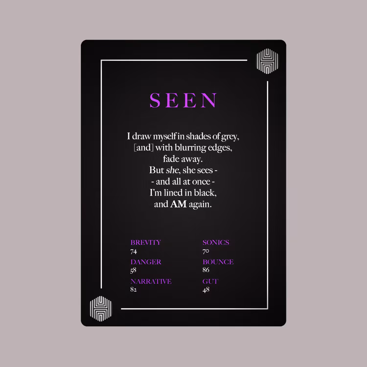 POETRY CARDS VOL 1 | META/VERSE: 003 - SEEN