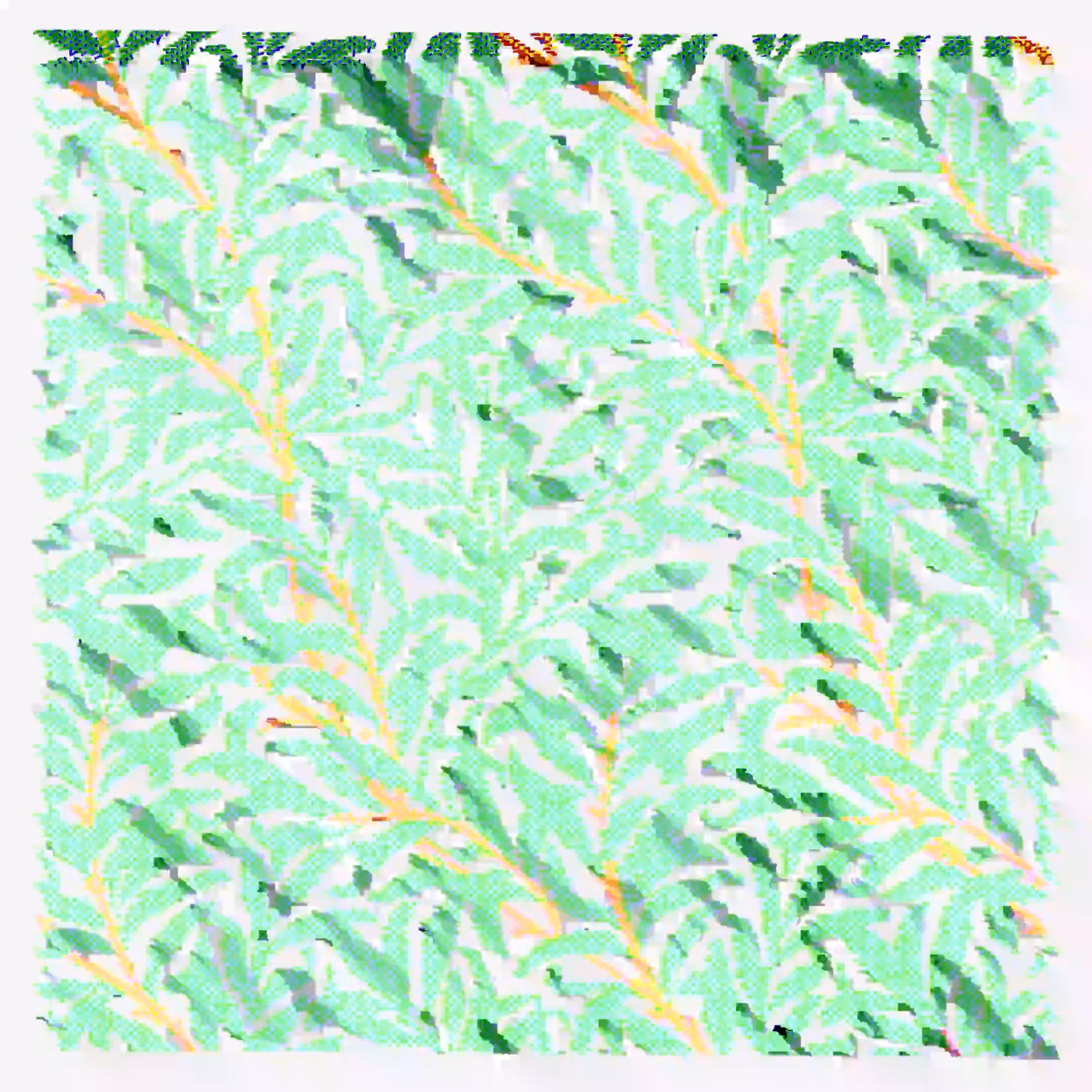 Glitch of Willow Bough Mesh Painting  