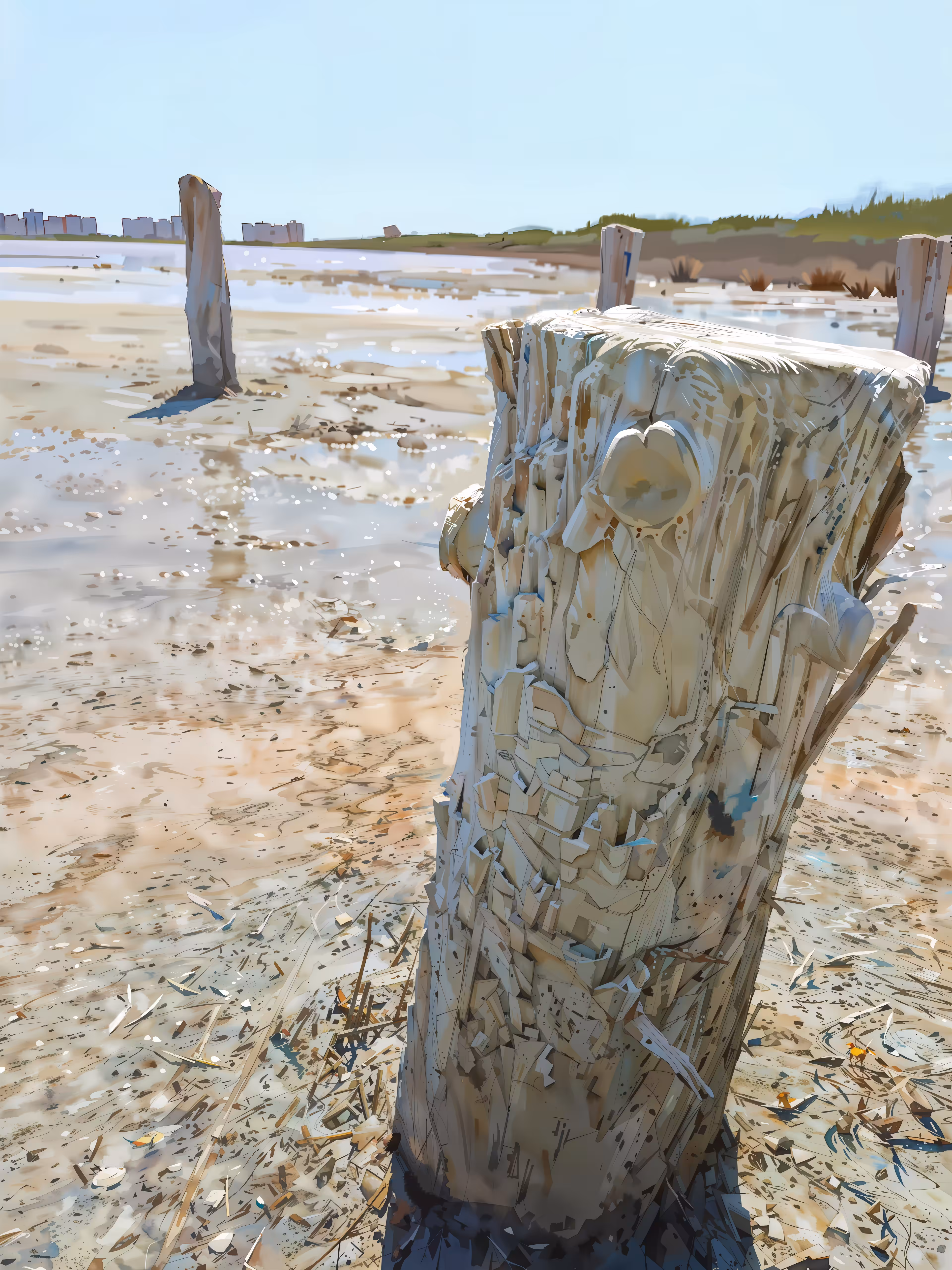 Salt Columns by the Pink Lake
