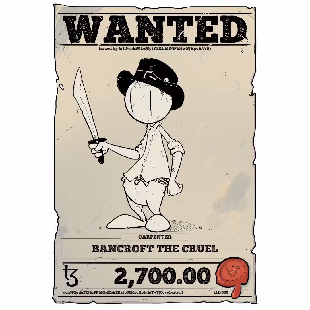 BANCROFT THE CRUEL | TEZOS PIRATE 112/666