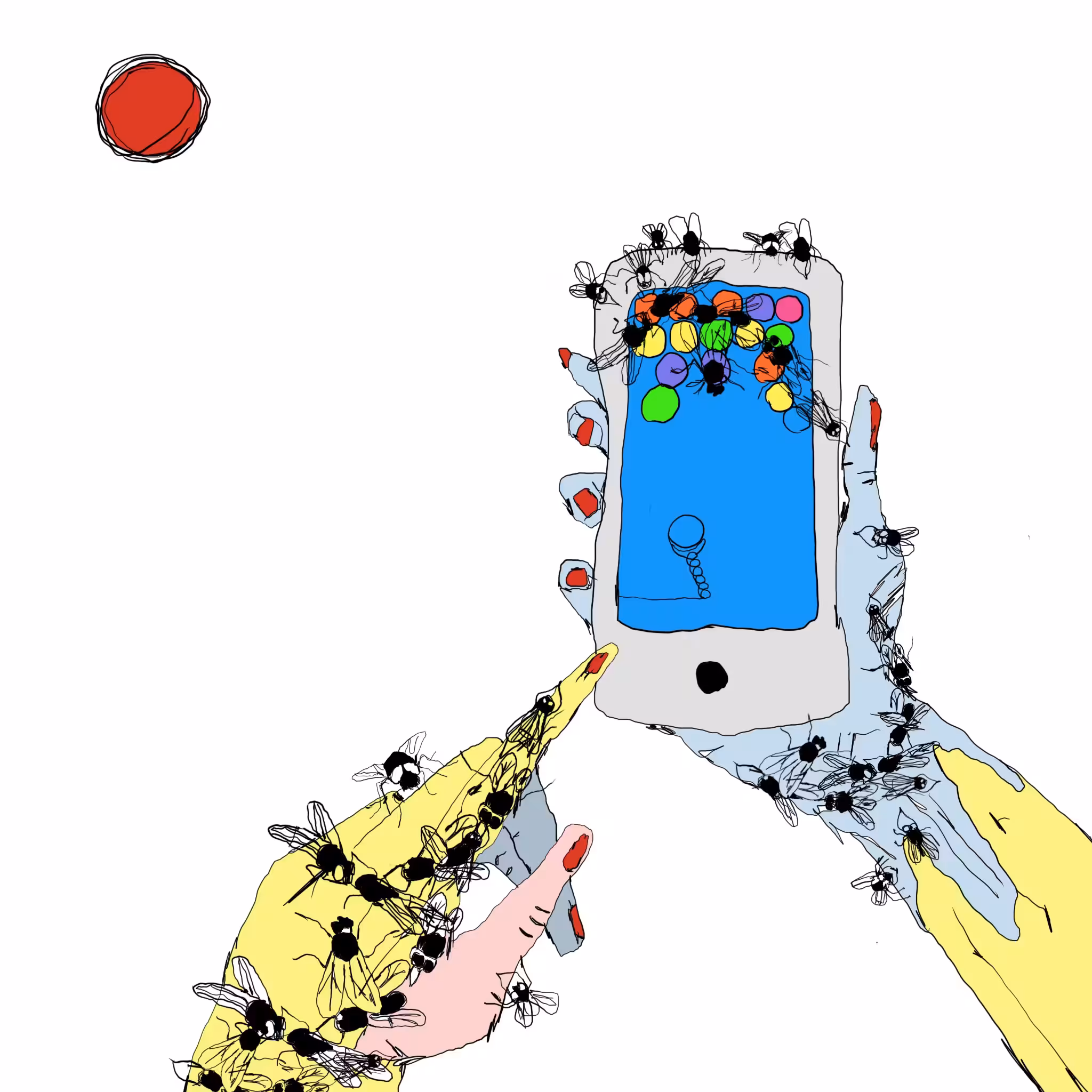 flies on phone