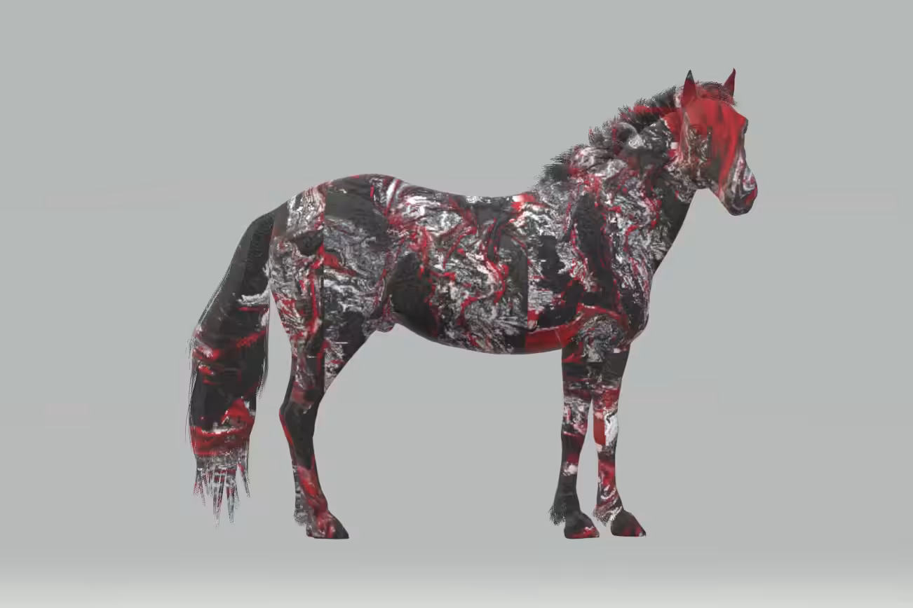 black, white, and red