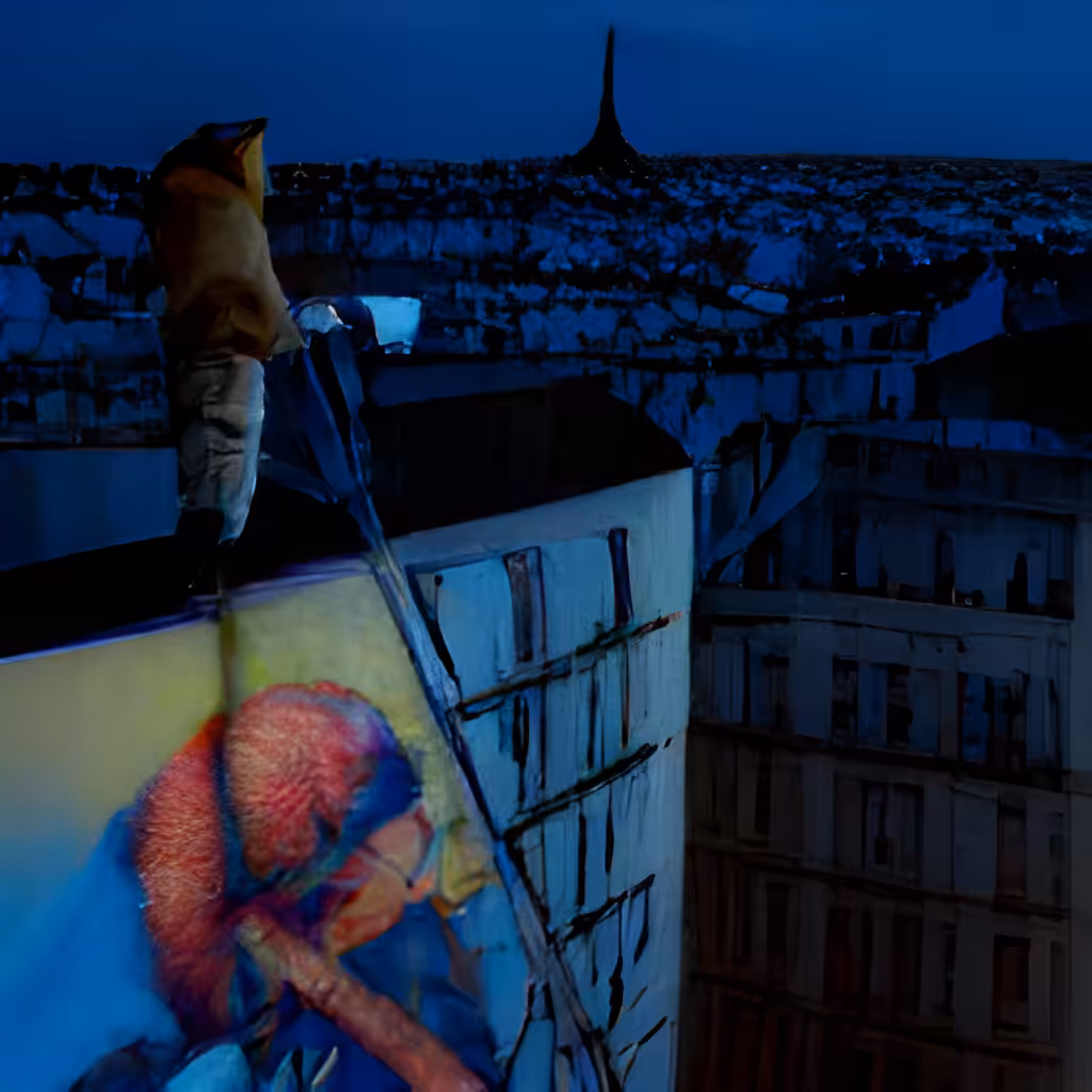 Paris Rooftop Painter No. 6