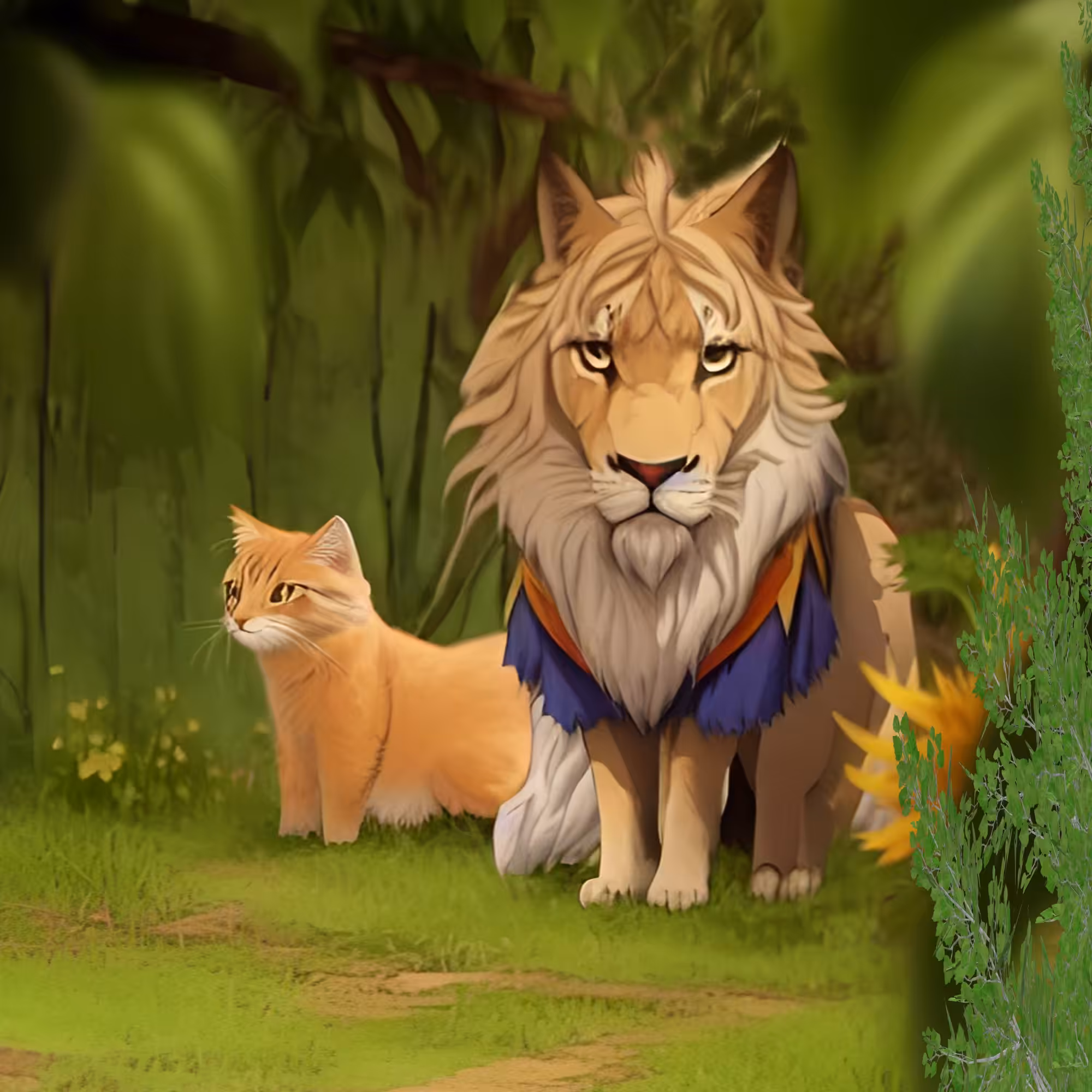Fantasy Lion and kitten 1