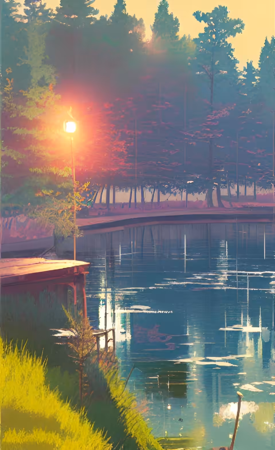 LAKE IN THE EVENING LIGHT