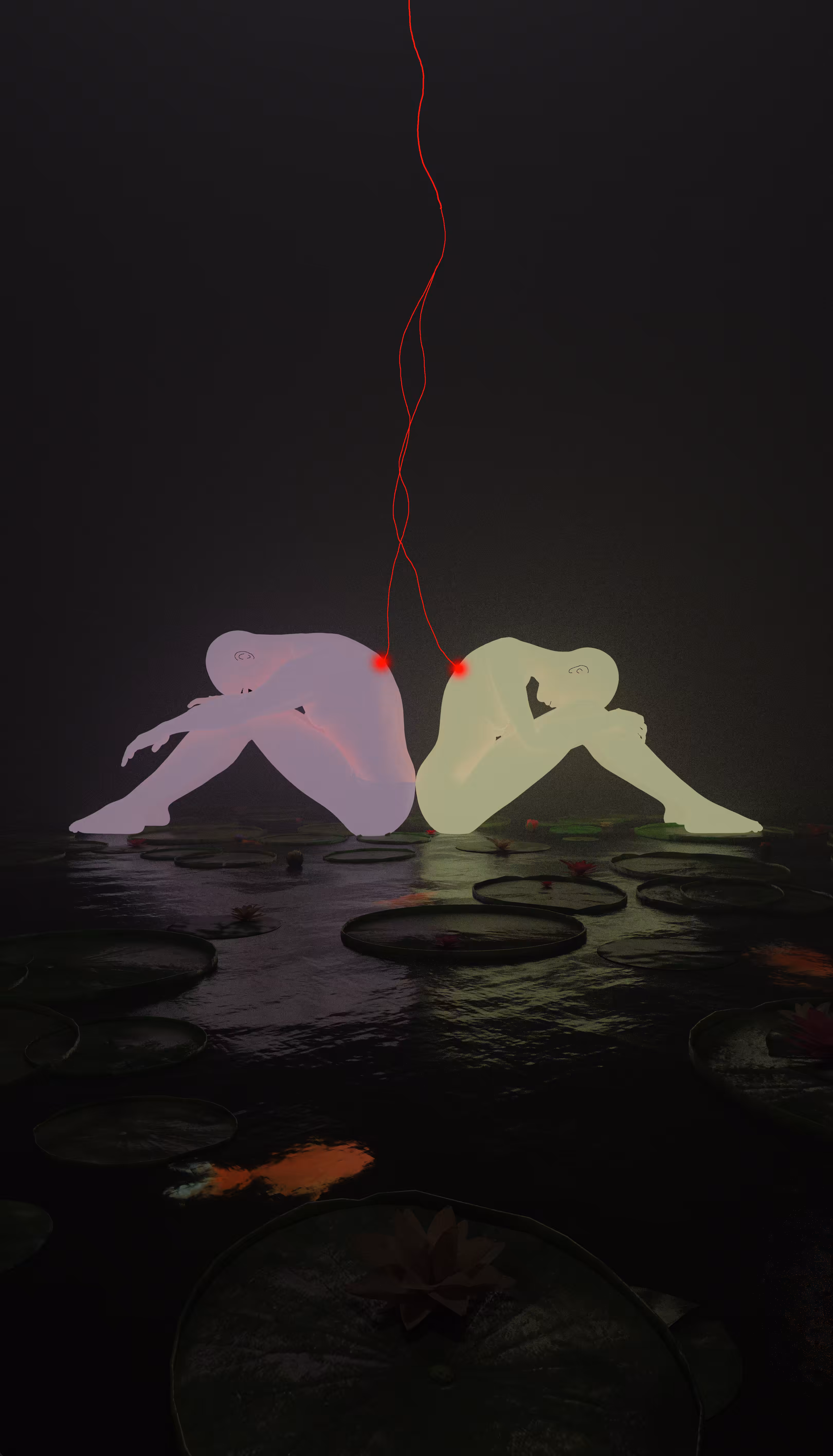 Two hearts tied with a single thread
