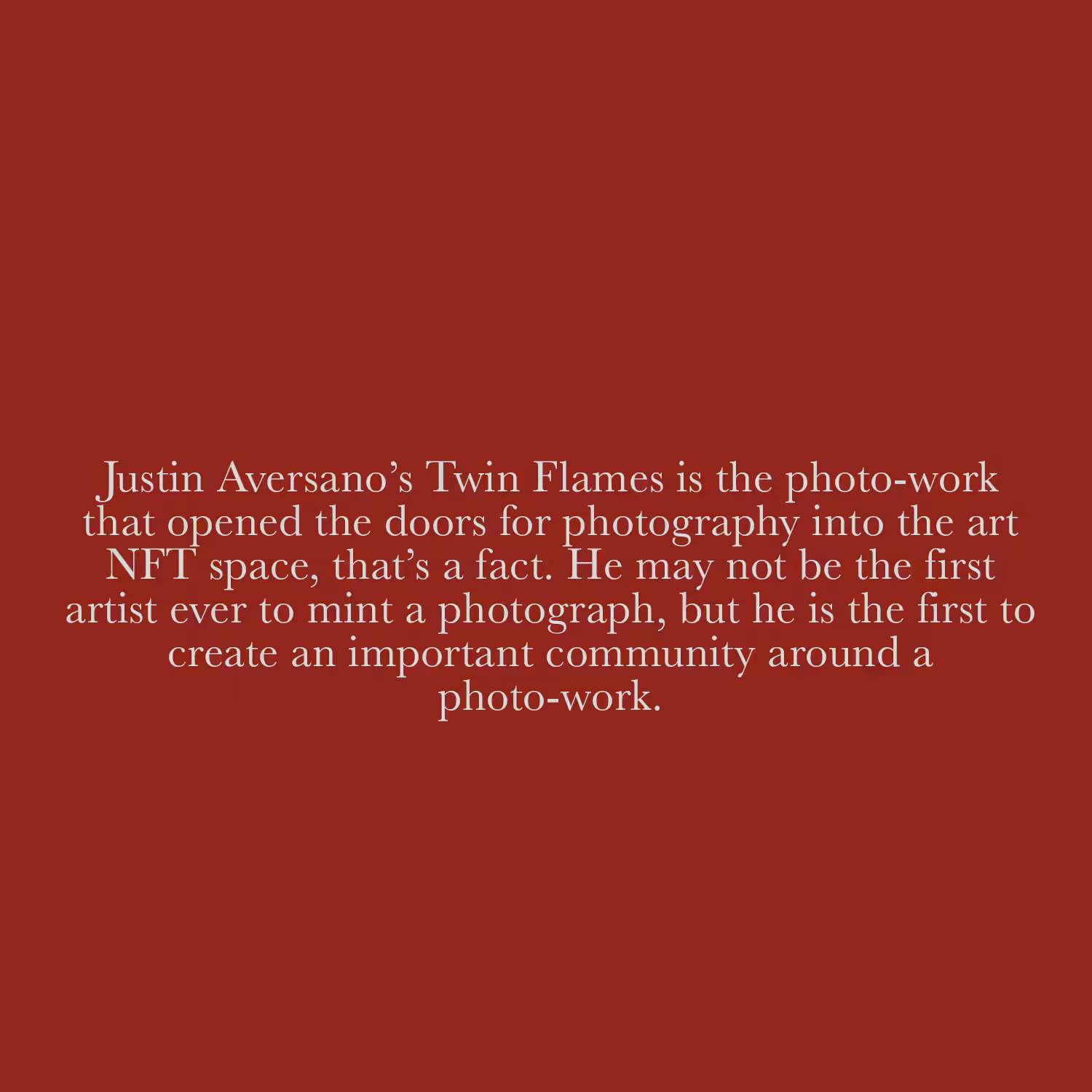 History of the Art Photography NFT #1