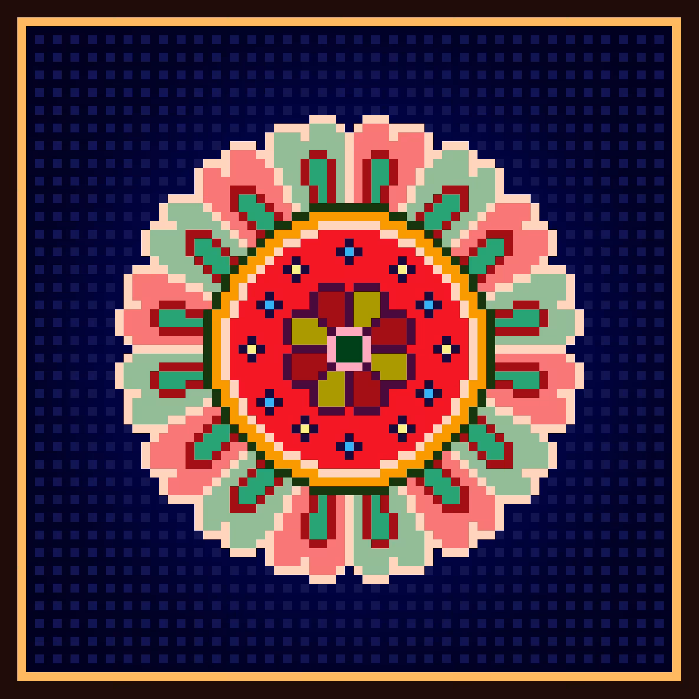 Shah Abbasi round flower